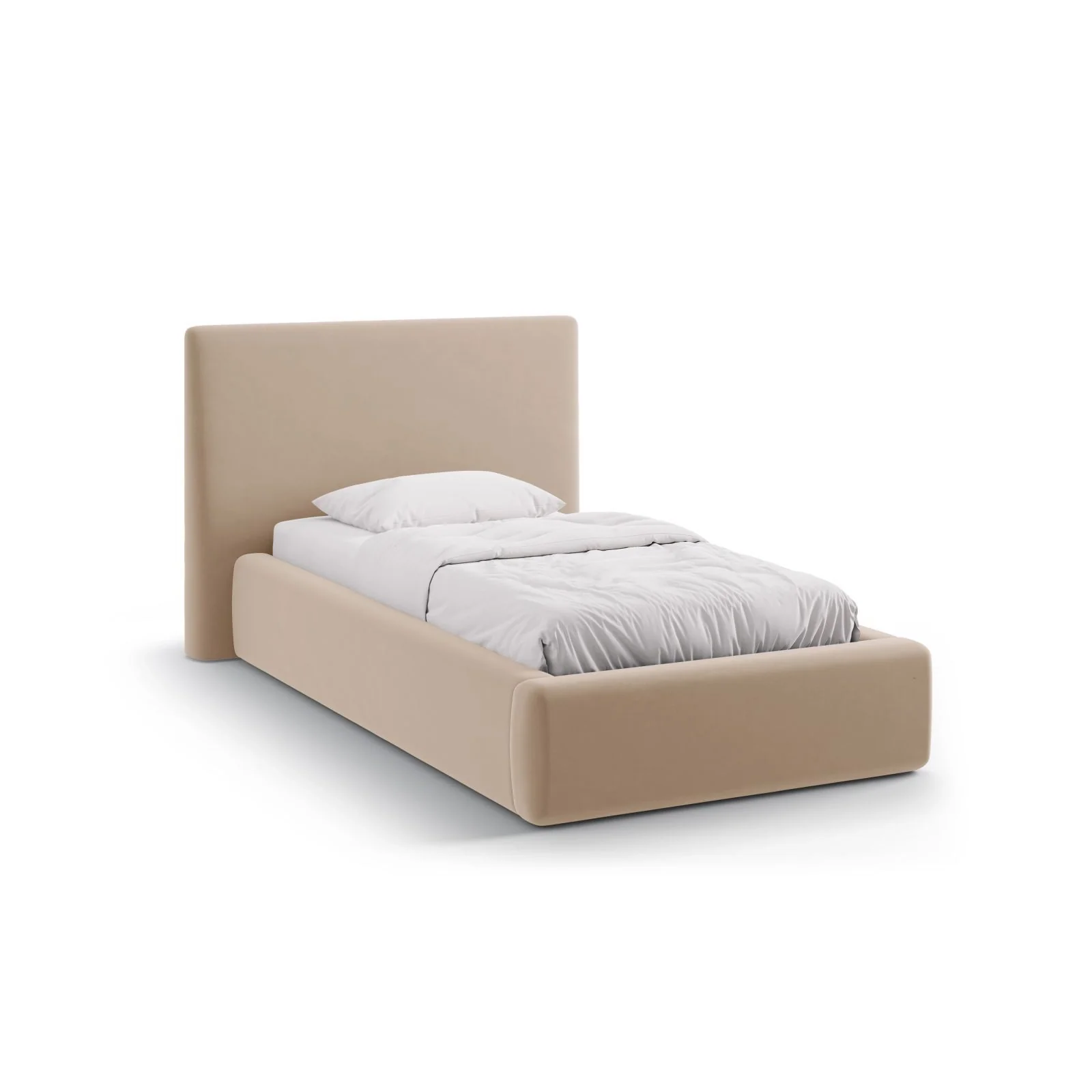 Asti Bett mit Kopfteil und Stauraum, aus Samt, Chenille oder Strukturstoff, 90x200 cm - Image 7