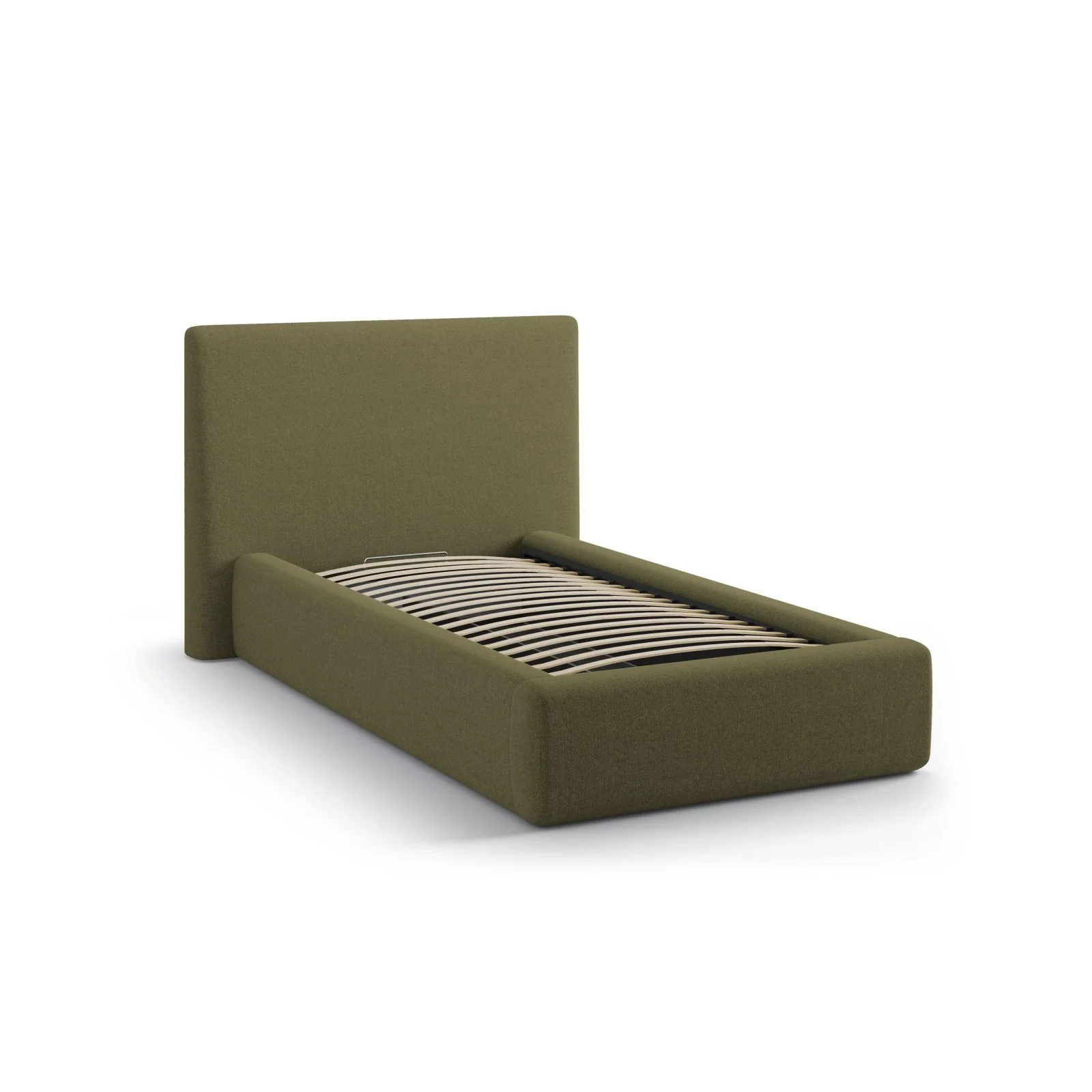 Asti Bett mit Kopfteil und Stauraum, aus Samt, Chenille oder Strukturstoff, 90x200 cm - Image 70