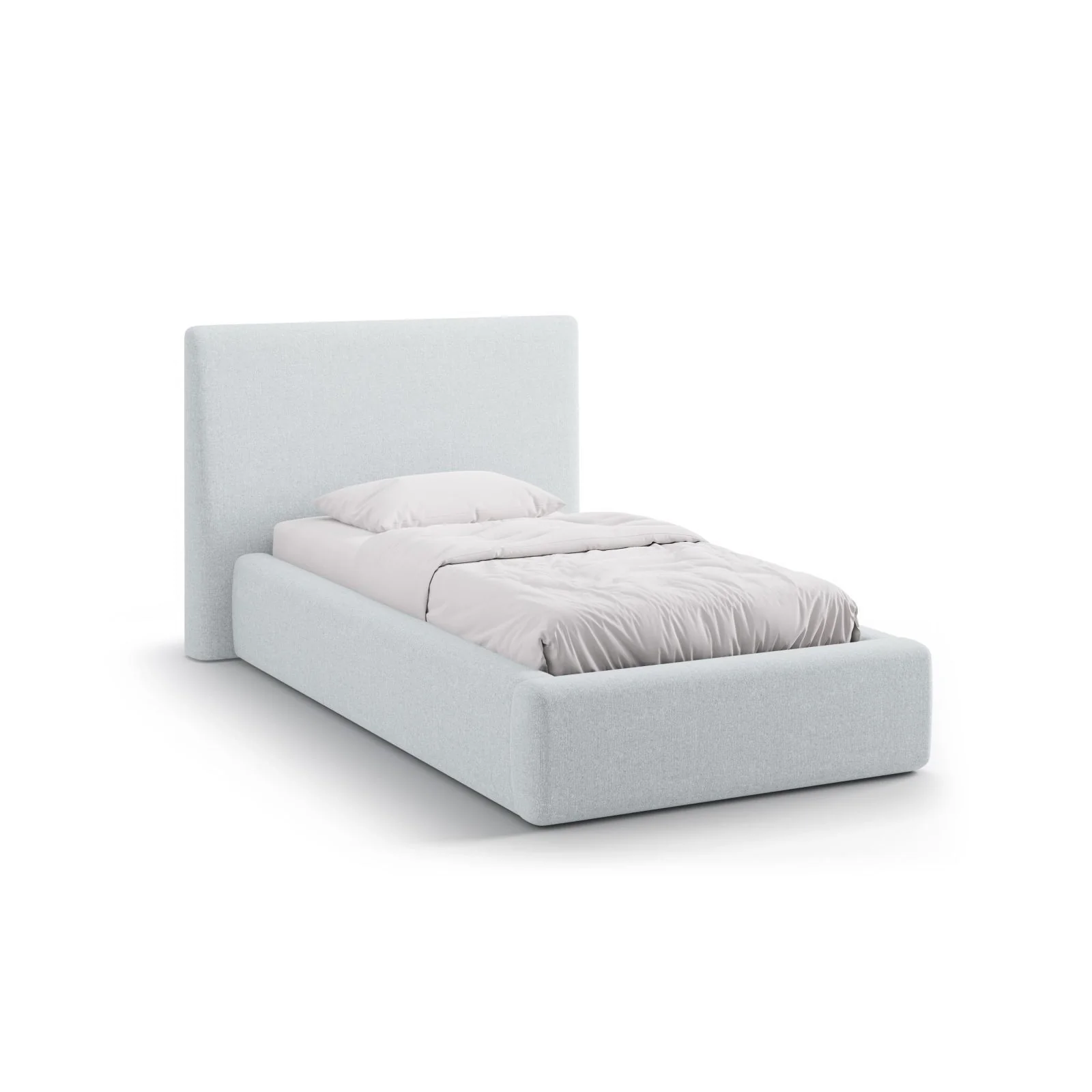 Asti Bett mit Kopfteil und Stauraum, aus Samt, Chenille oder Strukturstoff, 90x200 cm - Image 79