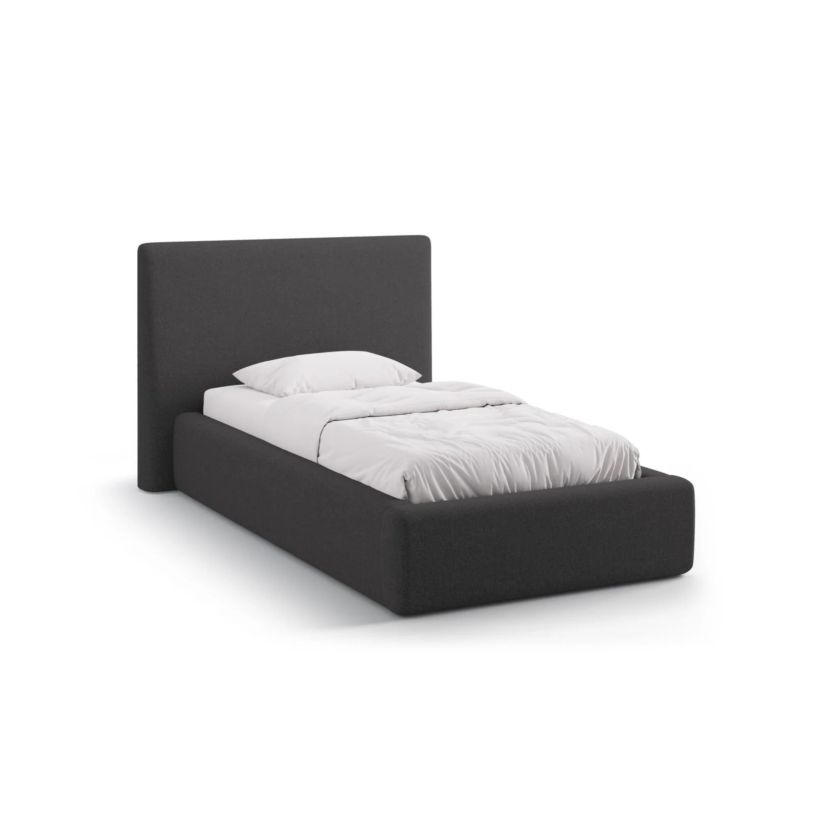 Asti Bett mit Kopfteil und Stauraum, aus Samt, Chenille oder Strukturstoff, 90x200 cm - Image 85