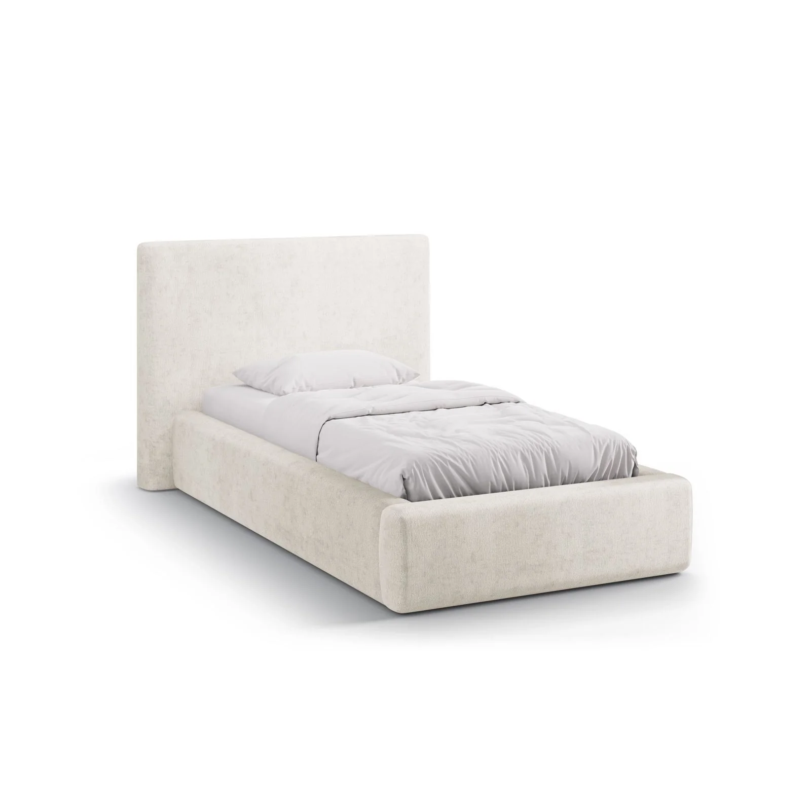 Asti Bett mit Kopfteil und Stauraum, aus Samt, Chenille oder Strukturstoff, 90x200 cm - Image 91