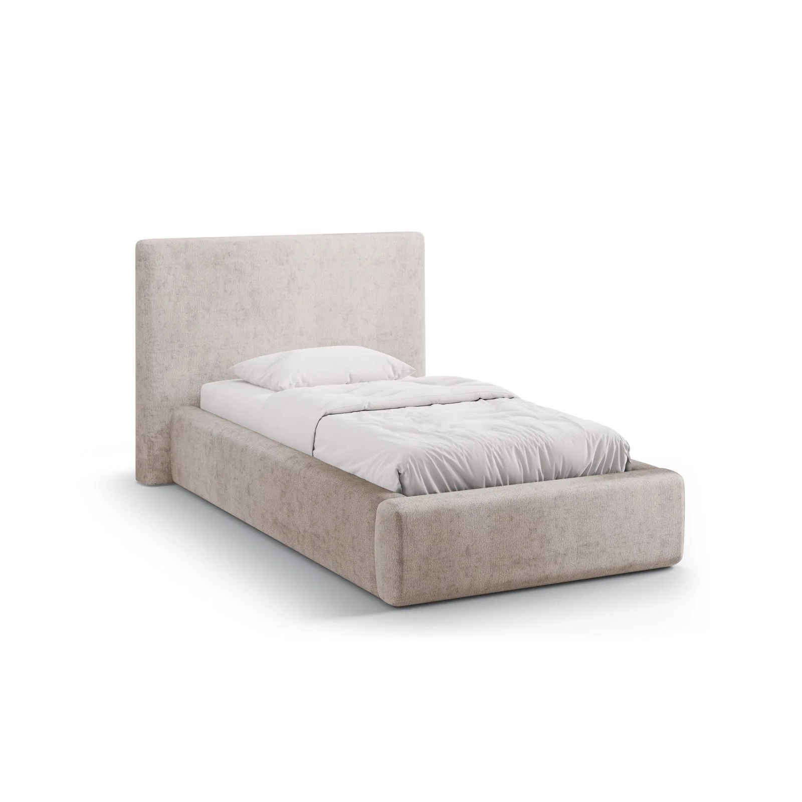 Asti Bett mit Kopfteil und Stauraum, aus Samt, Chenille oder Strukturstoff, 90x200 cm - Image 97