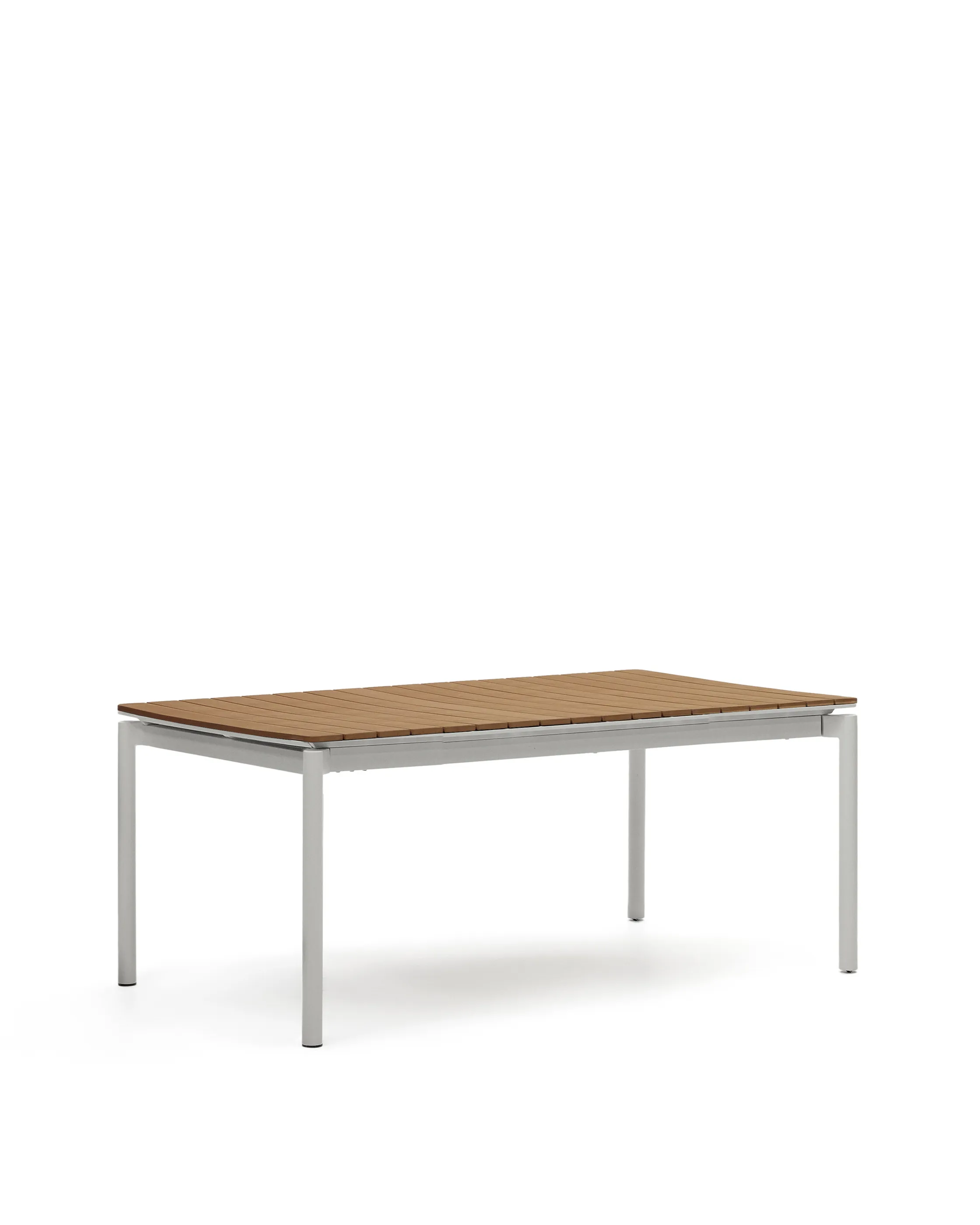 Ausziehbarer Outdoor-Tisch Canyelles aus Polyholz und Aluminium, hellgrau 180 (240) x 100 cm - Image 5