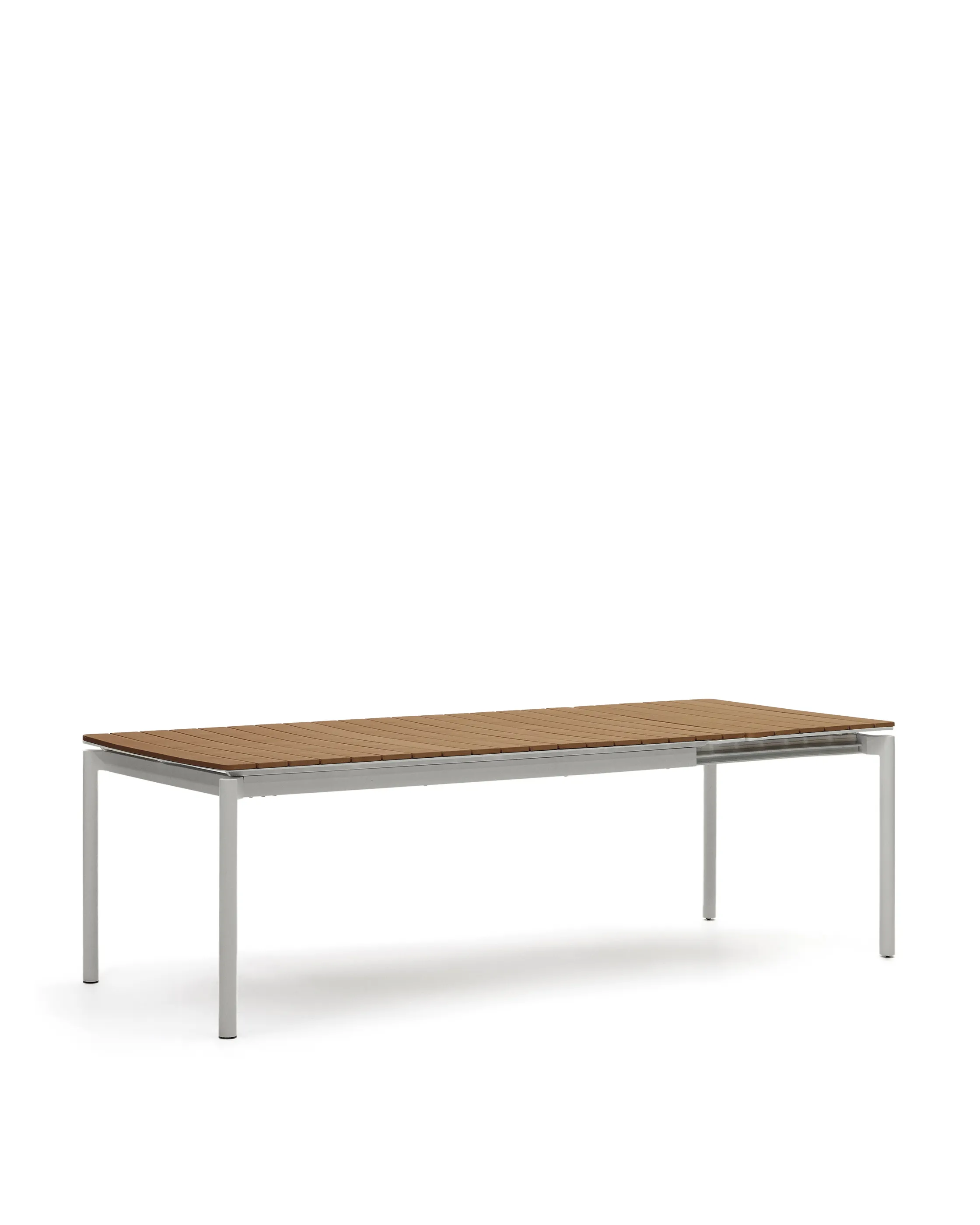 Ausziehbarer Outdoor-Tisch Canyelles aus Polyholz und Aluminium, hellgrau 180 (240) x 100 cm - Image 6