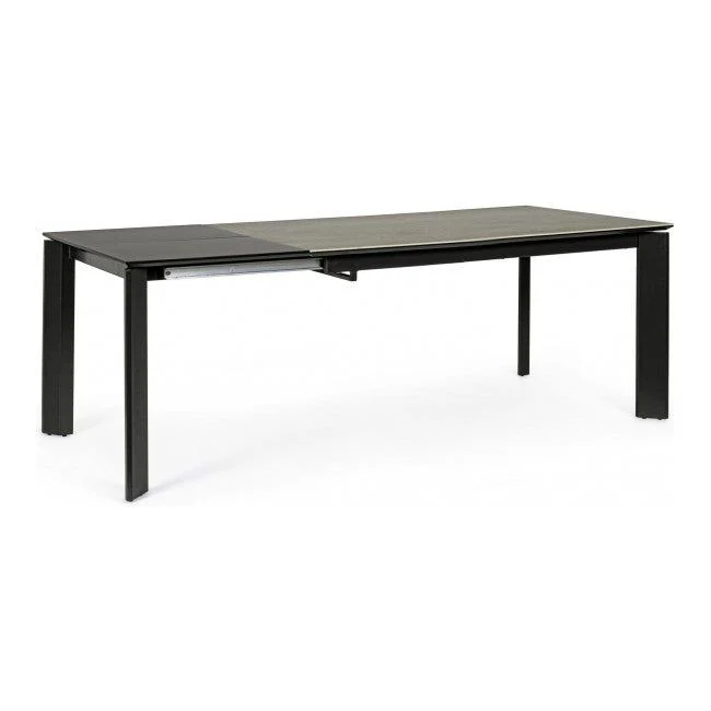Esstisch ausziehbar Grau-Schwarz 160-220x90cm Briva