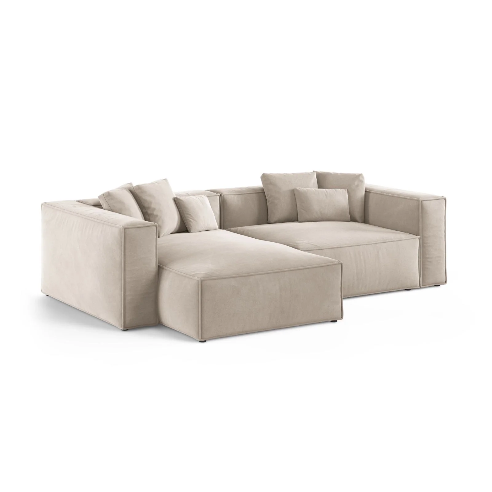 Aveiro 3-Sitzer Ecksofa, Linke Seite, aus Samt, Chenille oder Strukturstoff, 254x167x86 cm - Image 2