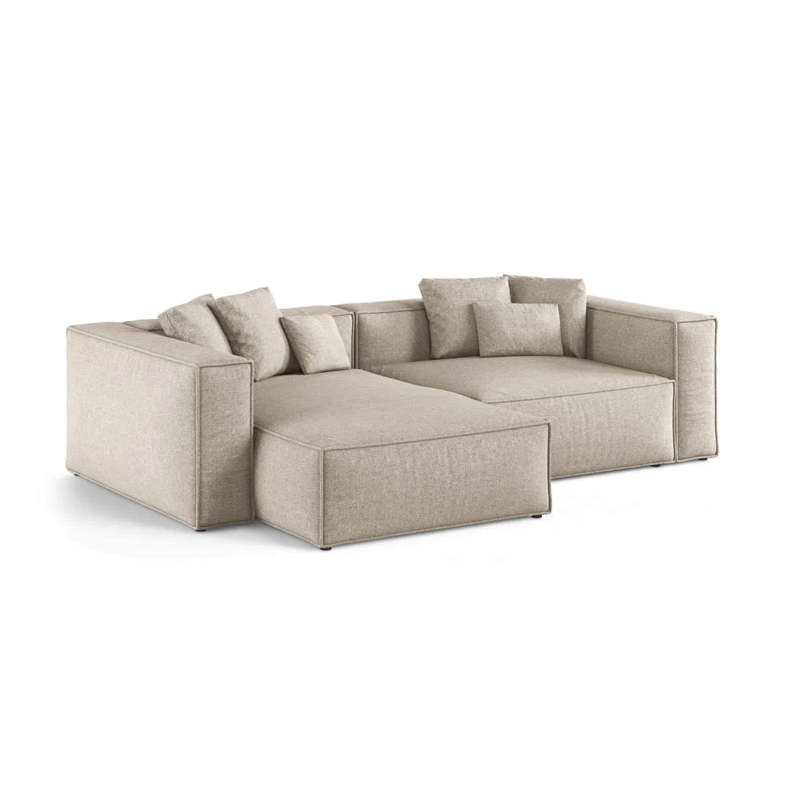 Aveiro 3-Sitzer Ecksofa, Linke Seite, aus Samt, Chenille oder Strukturstoff, 254x167x86 cm - Image 38