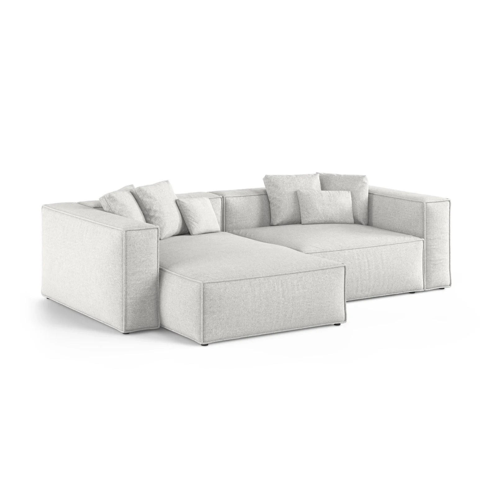 Aveiro 3-Sitzer Ecksofa, Linke Seite, aus Samt, Chenille oder Strukturstoff, 254x167x86 cm - Image 54