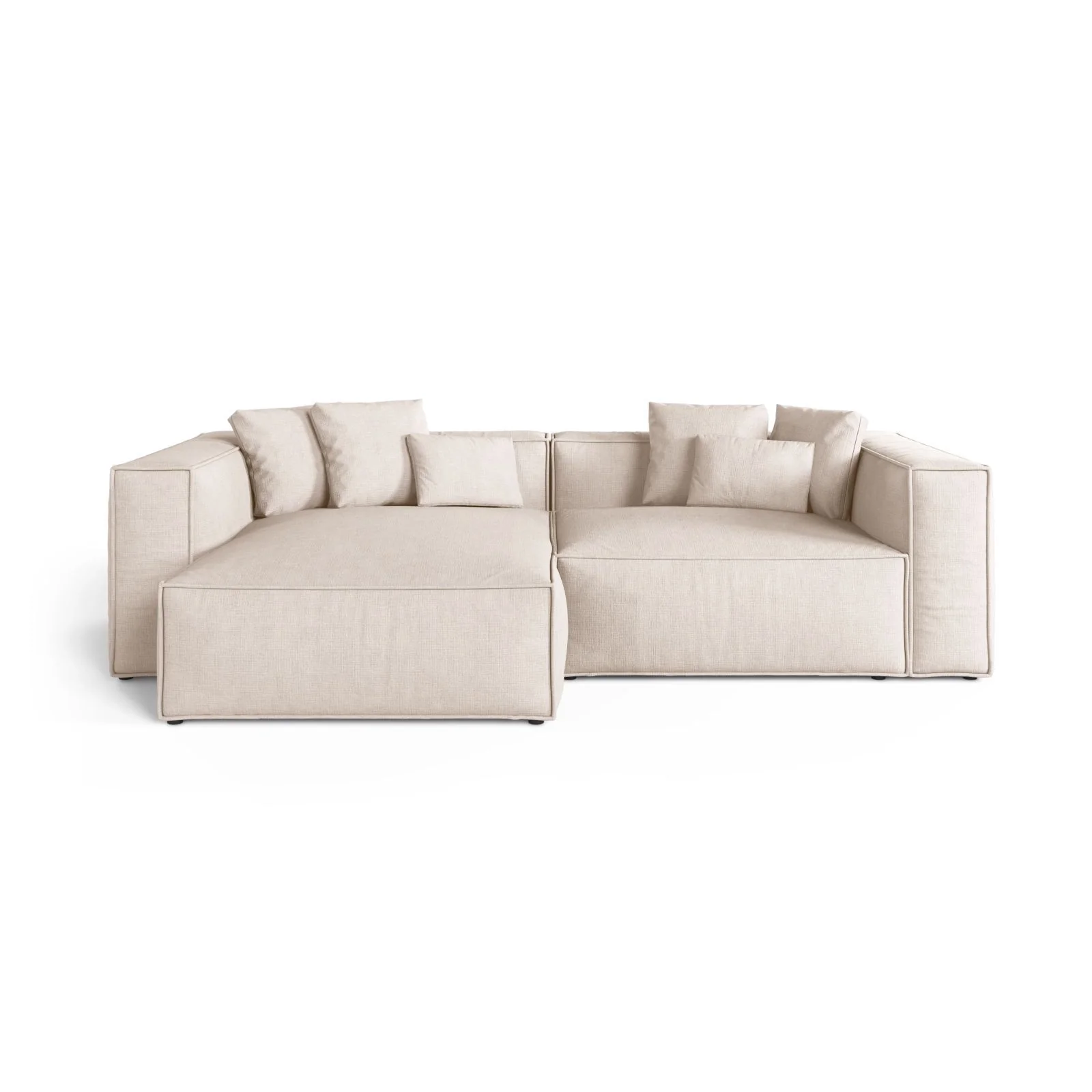Aveiro 3-Sitzer Ecksofa, Linke Seite, aus Samt, Chenille oder Strukturstoff, 254x167x86 cm - Image 61