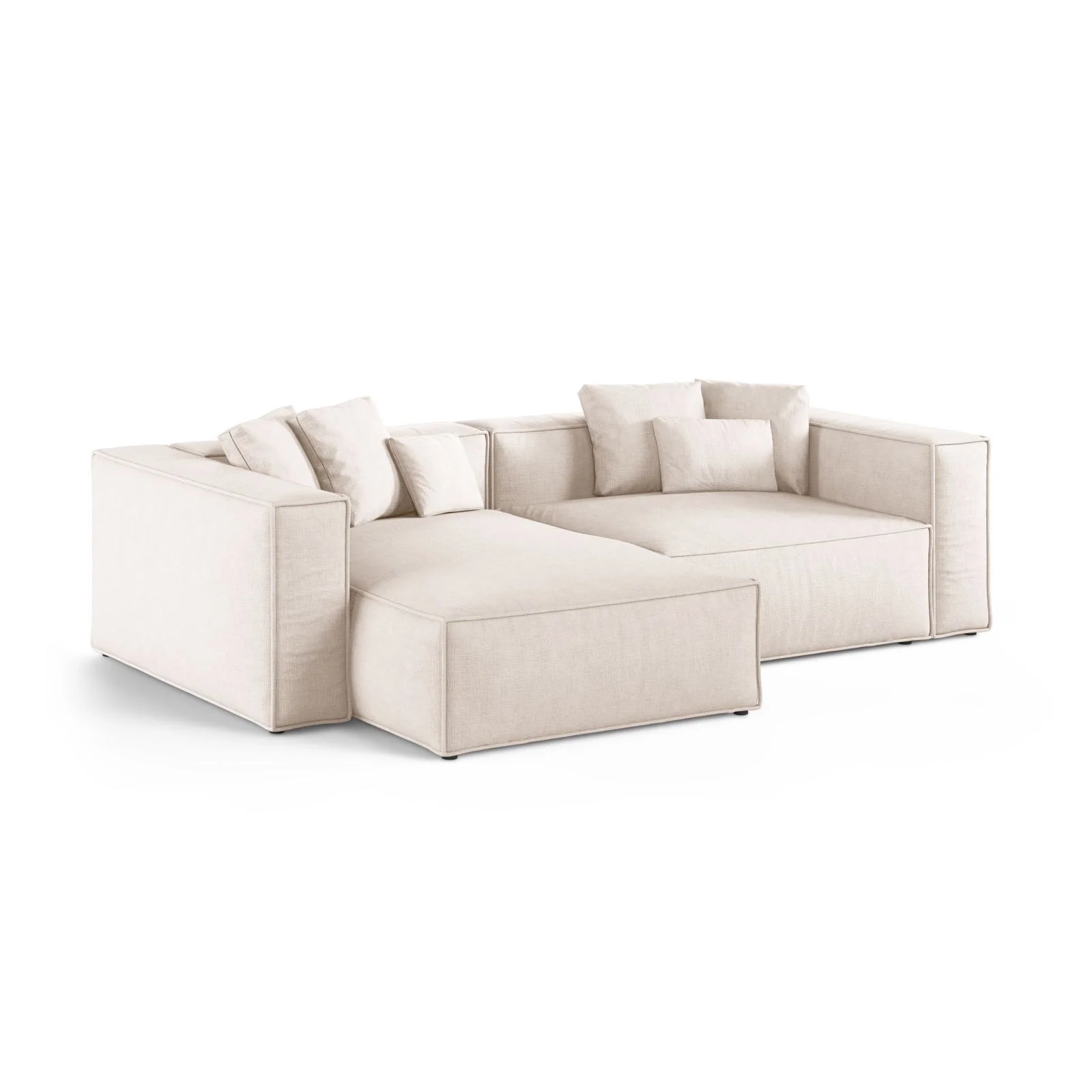 Aveiro 3-Sitzer Ecksofa, Linke Seite, aus Samt, Chenille oder Strukturstoff, 254x167x86 cm - Image 62