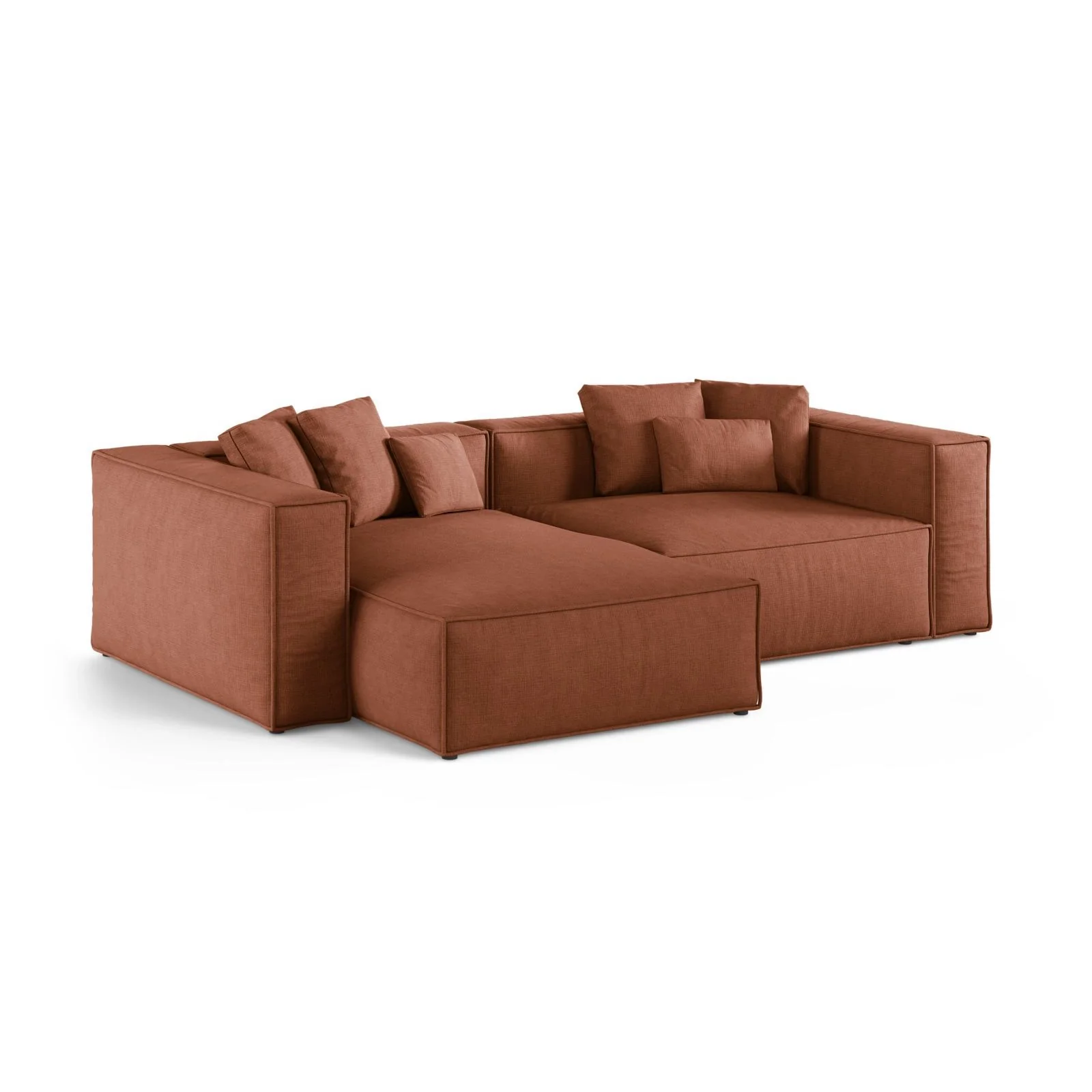 Aveiro 3-Sitzer Ecksofa, Linke Seite, aus Samt, Chenille oder Strukturstoff, 254x167x86 cm - Image 70