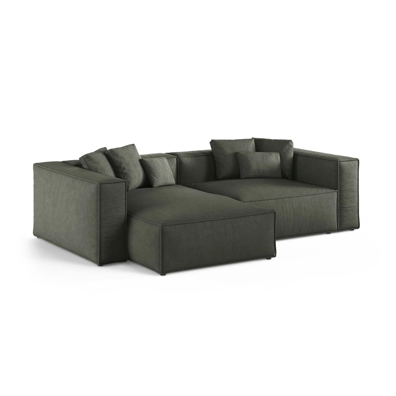Aveiro 3-Sitzer Ecksofa, Linke Seite, aus Samt, Chenille oder Strukturstoff, 254x167x86 cm - Image 74