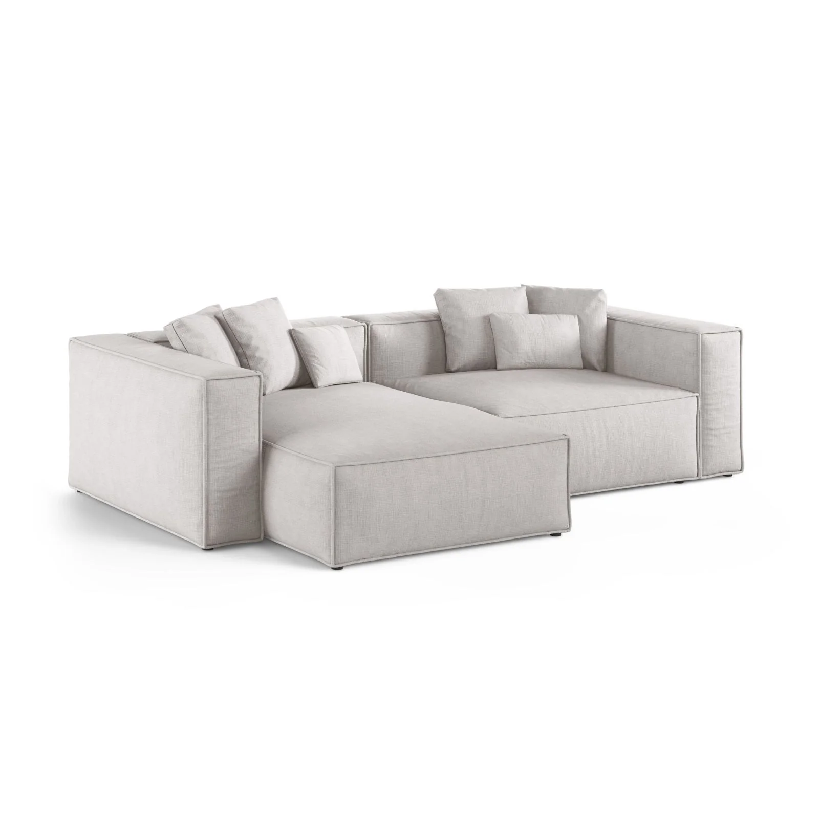 Aveiro 3-Sitzer Ecksofa, Linke Seite, aus Samt, Chenille oder Strukturstoff, 254x167x86 cm - Image 82