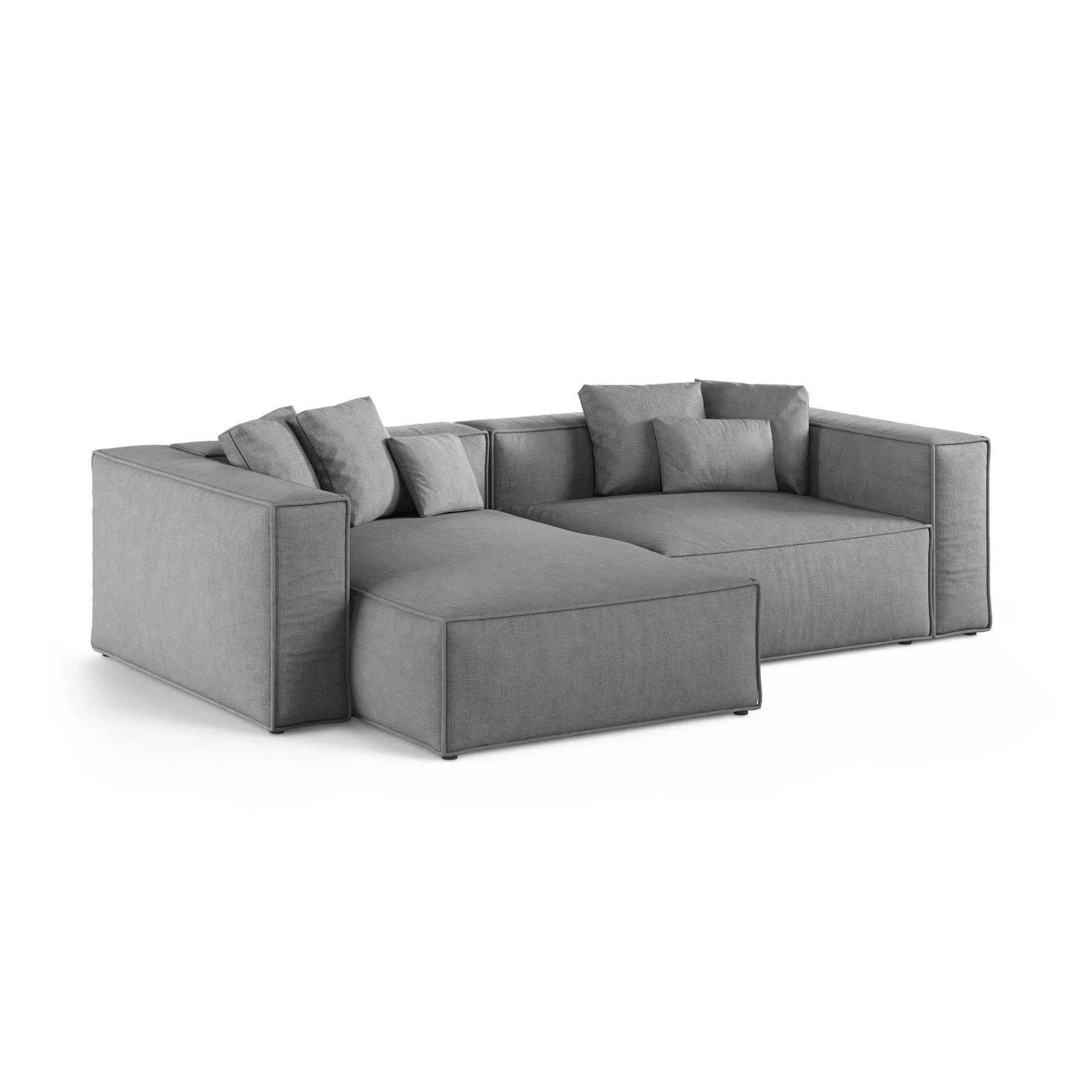 Aveiro 3-Sitzer Ecksofa, Linke Seite, aus Samt, Chenille oder Strukturstoff, 254x167x86 cm - Image 86