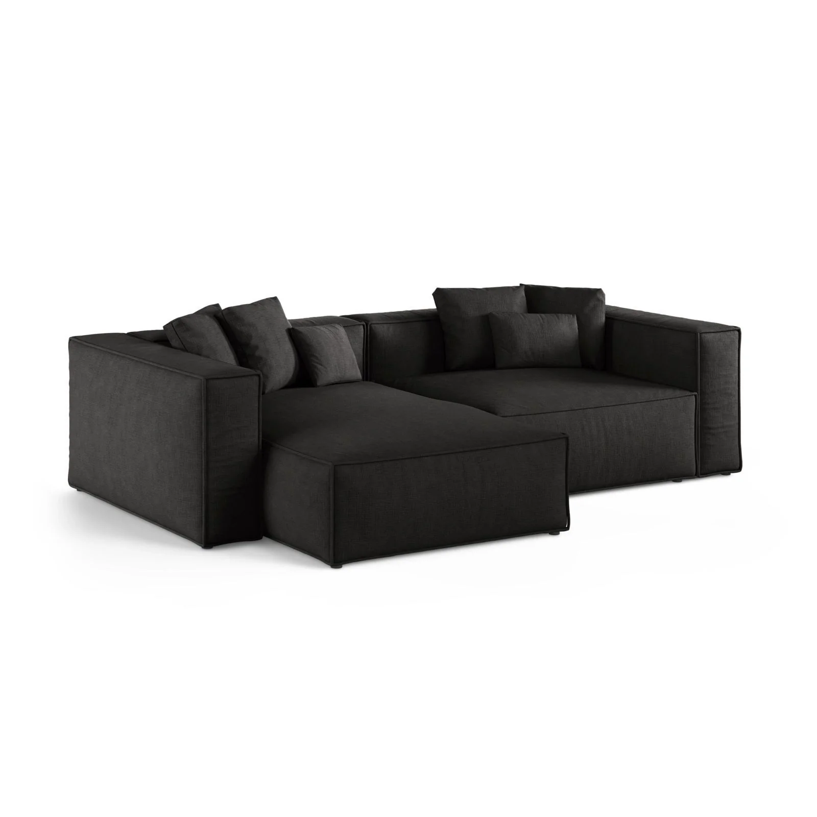 Aveiro 3-Sitzer Ecksofa, Linke Seite, aus Samt, Chenille oder Strukturstoff, 254x167x86 cm - Image 90