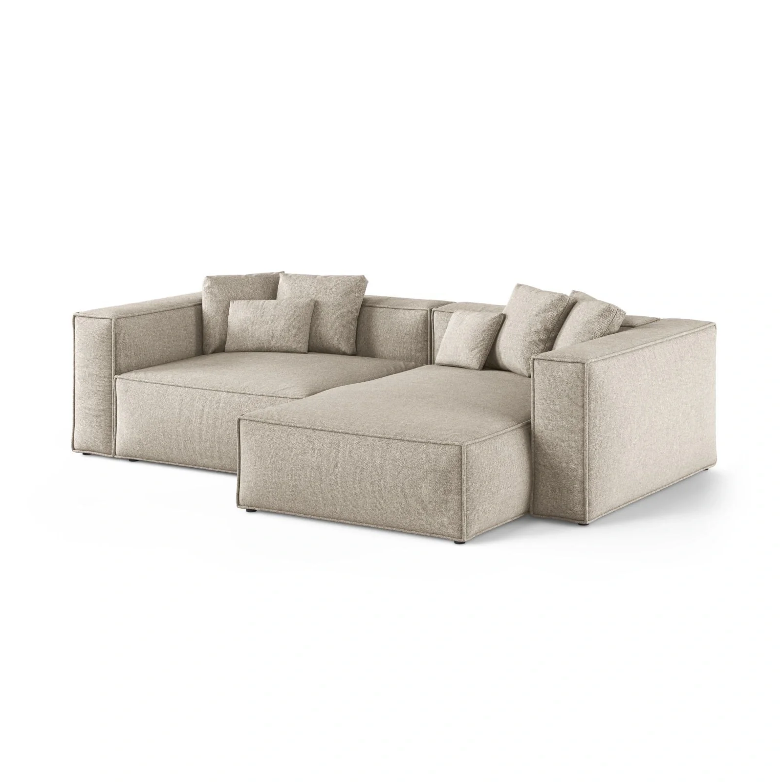 Aveiro 3-Sitzer Ecksofa, Rechte Seite, aus Samt, Chenille oder Strukturstoff, 254x167x86 cm - Image 38