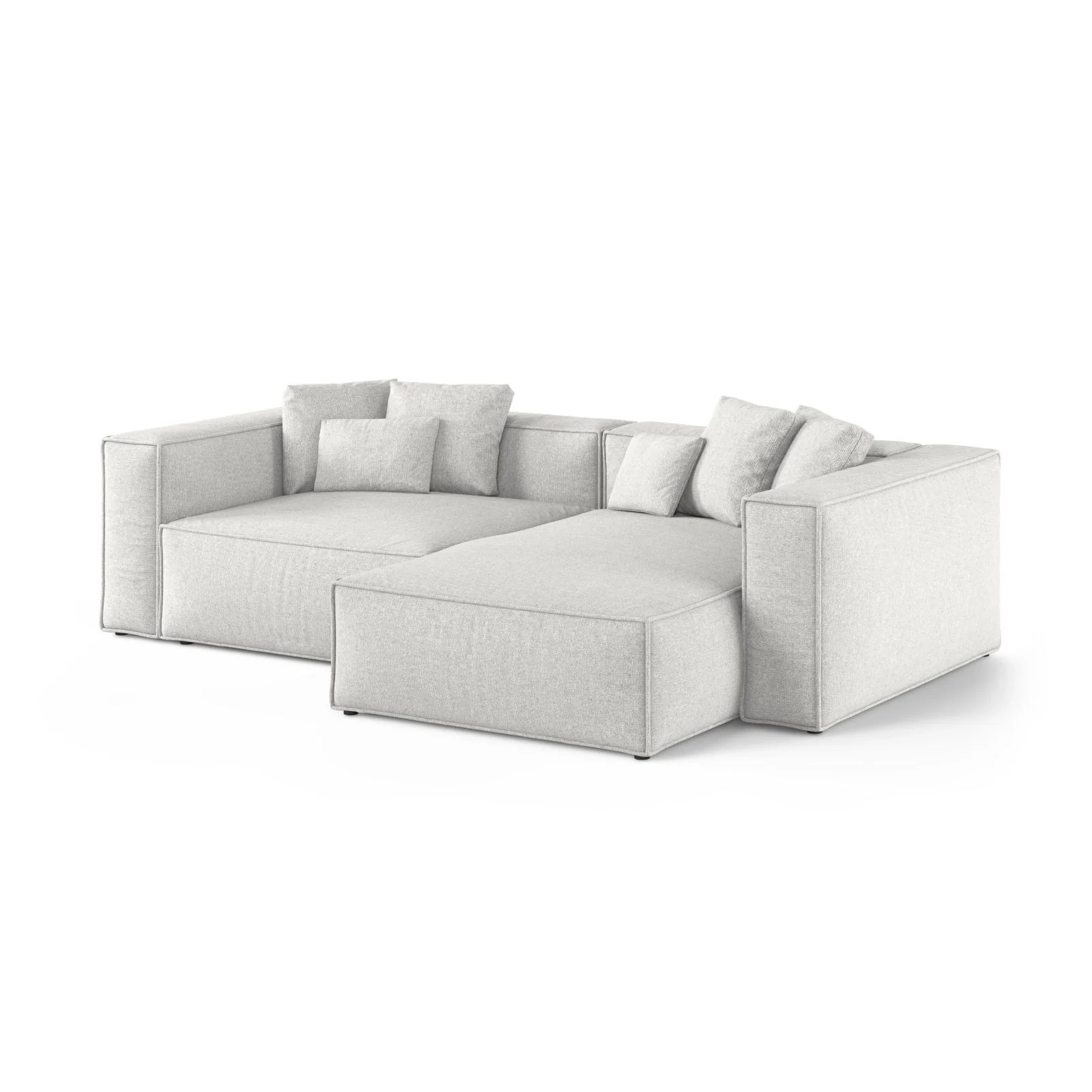 Aveiro 3-Sitzer Ecksofa, Rechte Seite, aus Samt, Chenille oder Strukturstoff, 254x167x86 cm - Image 54