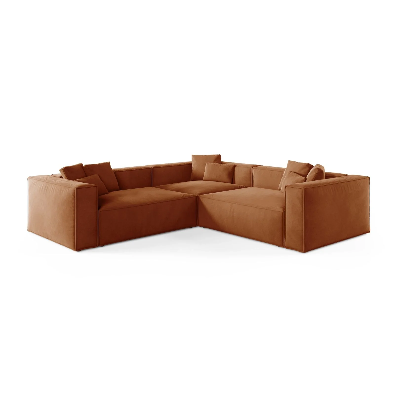 Aveiro 5-Sitzer Ecksofa, symmetrisch, aus Samt, Chenille oder Strukturstoff, 268x268x86 cm - Image 13