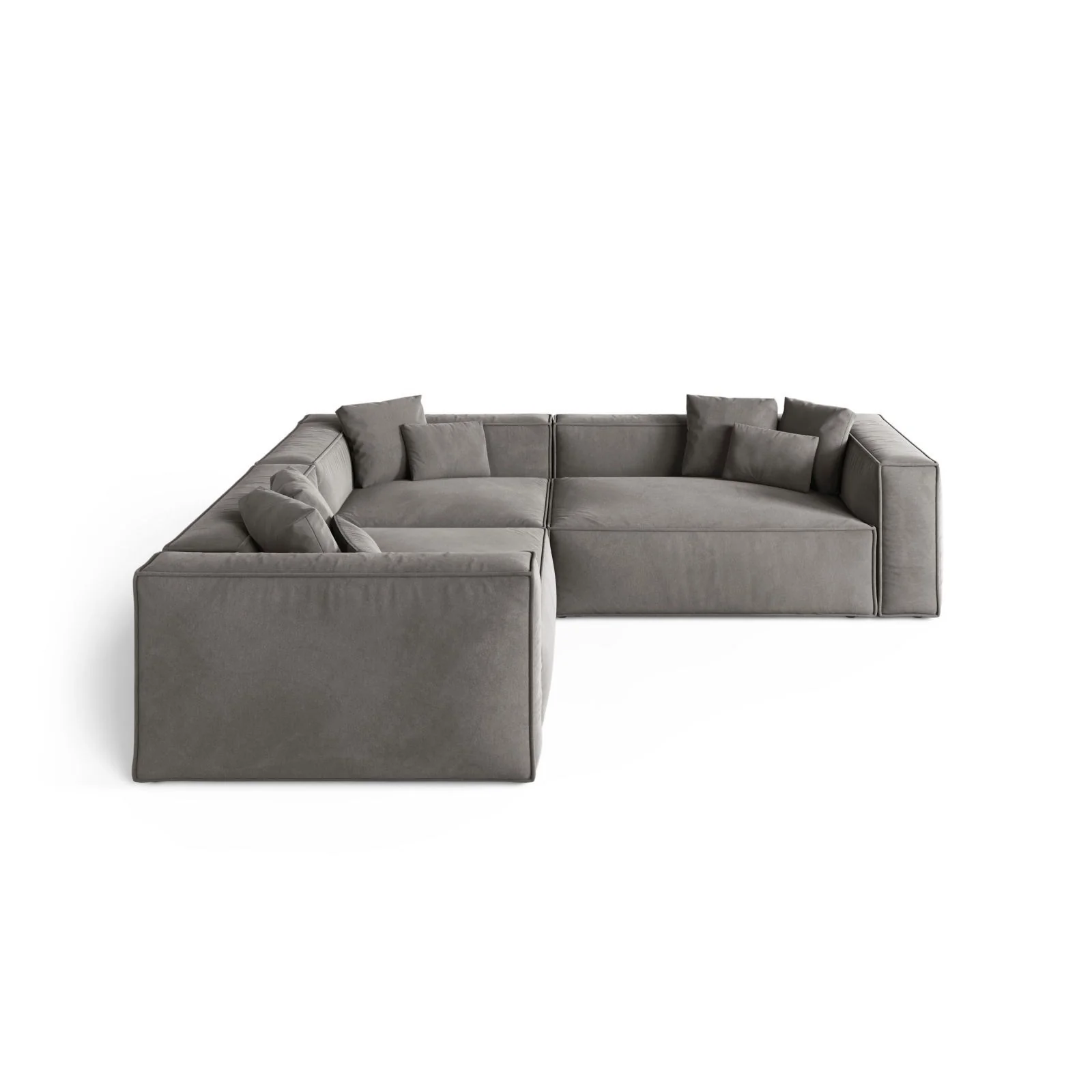 Aveiro 5-Sitzer Ecksofa, symmetrisch, aus Samt, Chenille oder Strukturstoff, 268x268x86 cm - Image 18