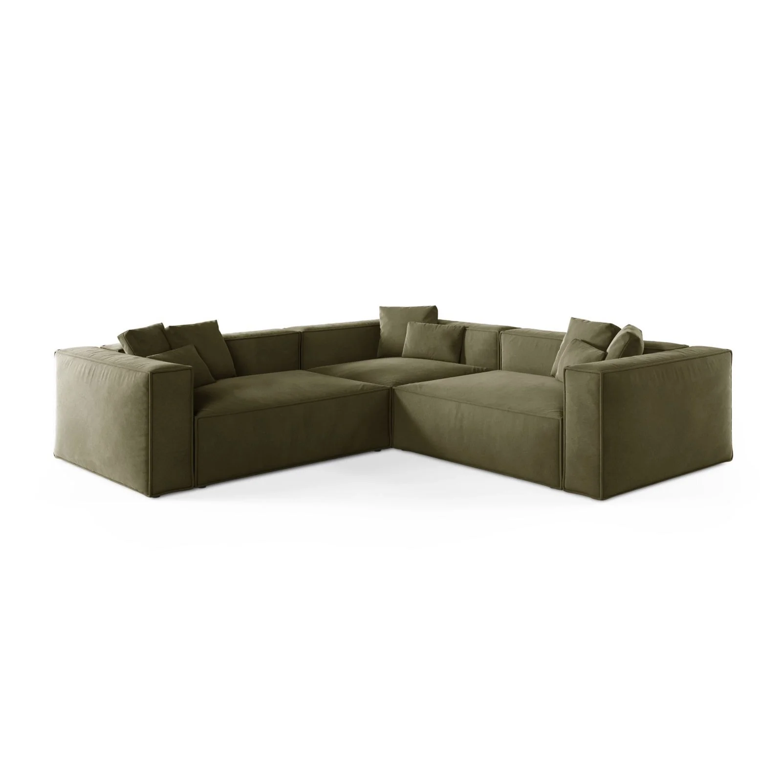 Aveiro 5-Sitzer Ecksofa, symmetrisch, aus Samt, Chenille oder Strukturstoff, 268x268x86 cm - Image 25