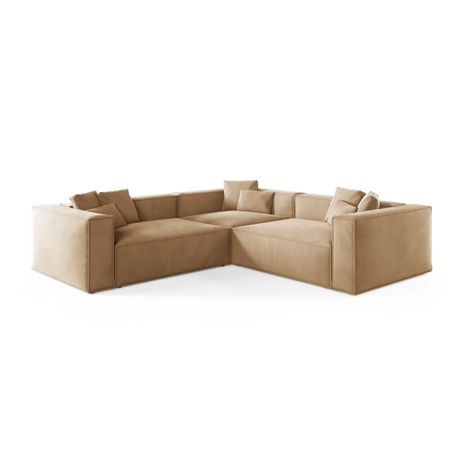 Aveiro 5-Sitzer Ecksofa, symmetrisch, aus Samt, Chenille oder Strukturstoff, 268x268x86 cm - Image 29