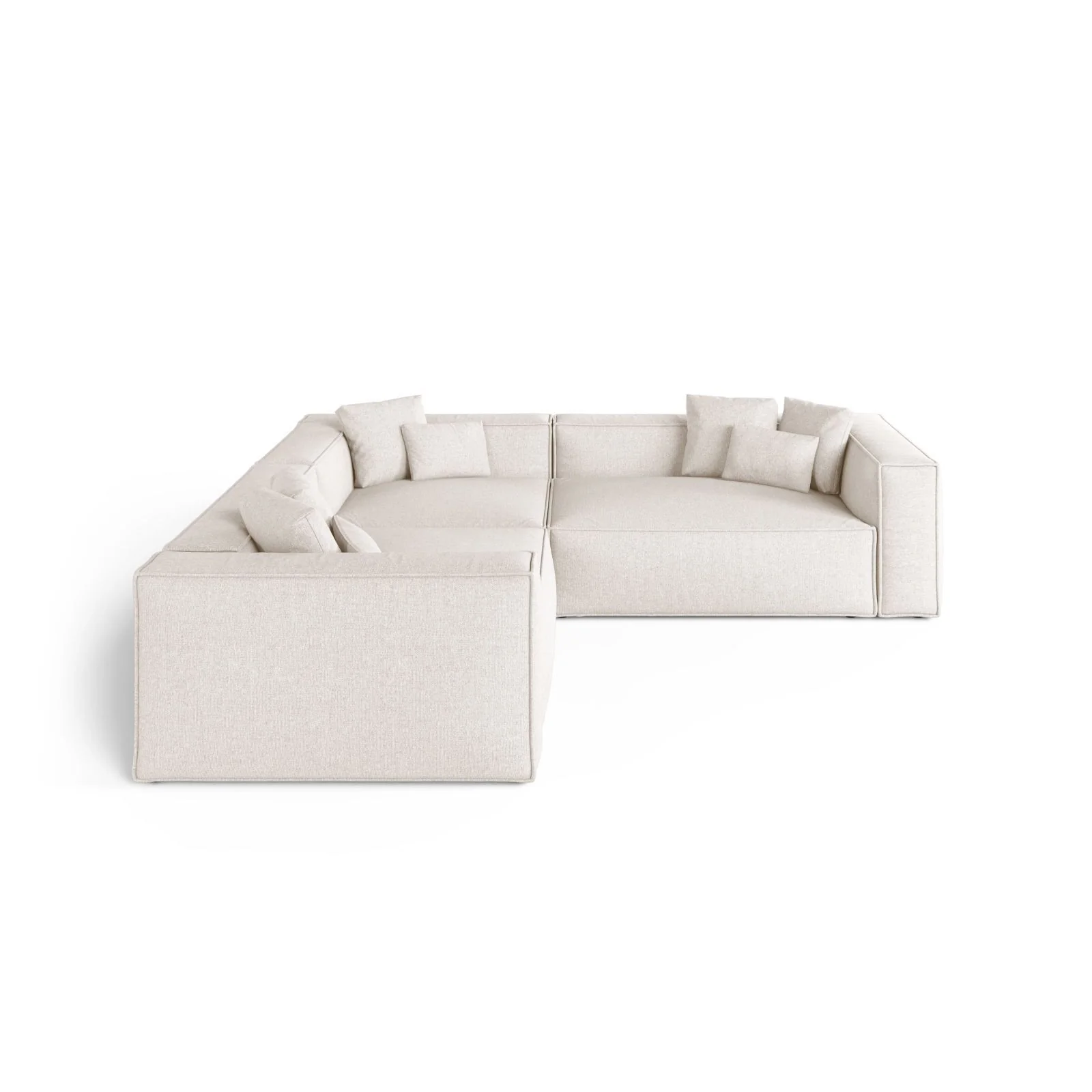 Aveiro 5-Sitzer Ecksofa, symmetrisch, aus Samt, Chenille oder Strukturstoff, 268x268x86 cm - Image 34