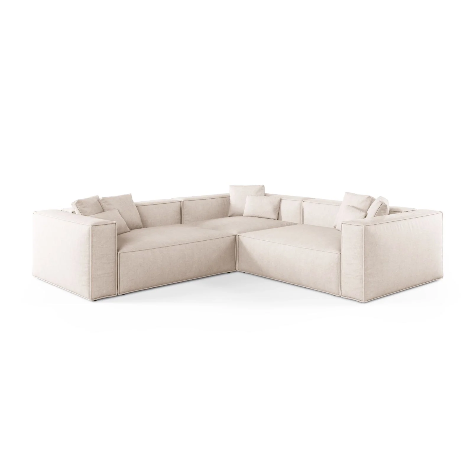 Aveiro 5-Sitzer Ecksofa, symmetrisch, aus Samt, Chenille oder Strukturstoff, 268x268x86 cm - Image 61