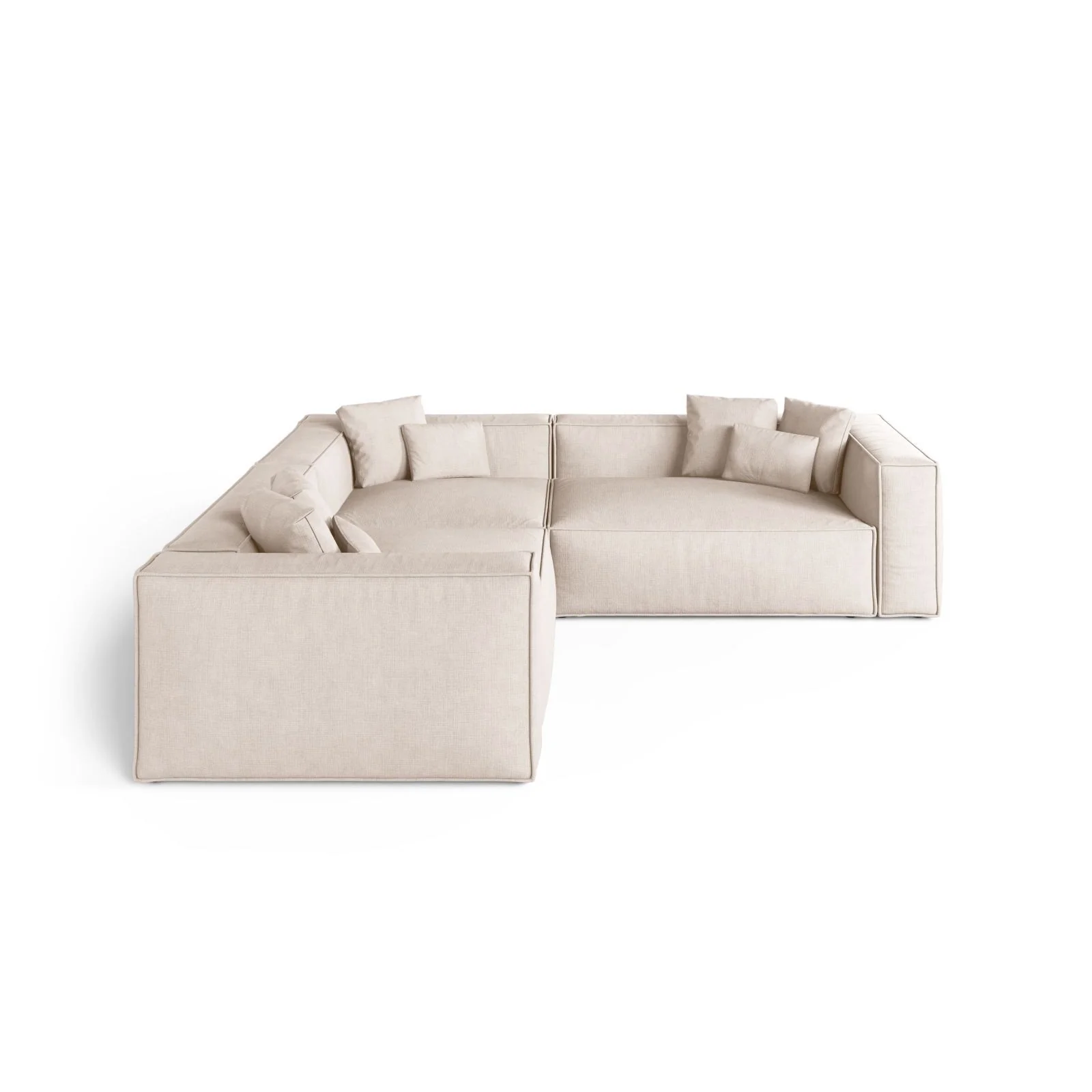 Aveiro 5-Sitzer Ecksofa, symmetrisch, aus Samt, Chenille oder Strukturstoff, 268x268x86 cm - Image 62
