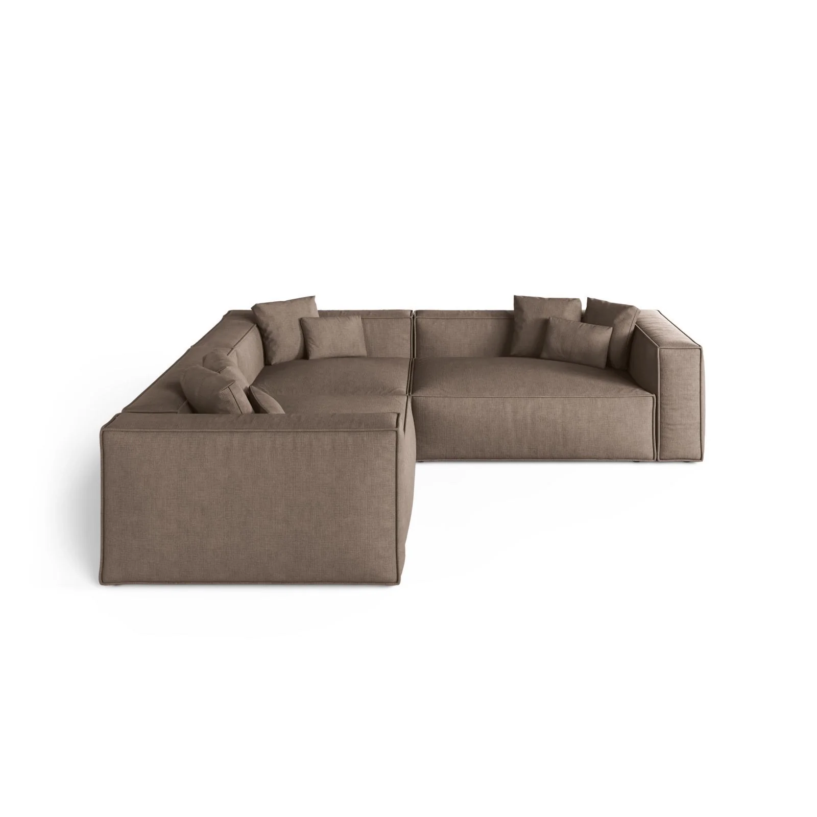 Aveiro 5-Sitzer Ecksofa, symmetrisch, aus Samt, Chenille oder Strukturstoff, 268x268x86 cm - Image 66