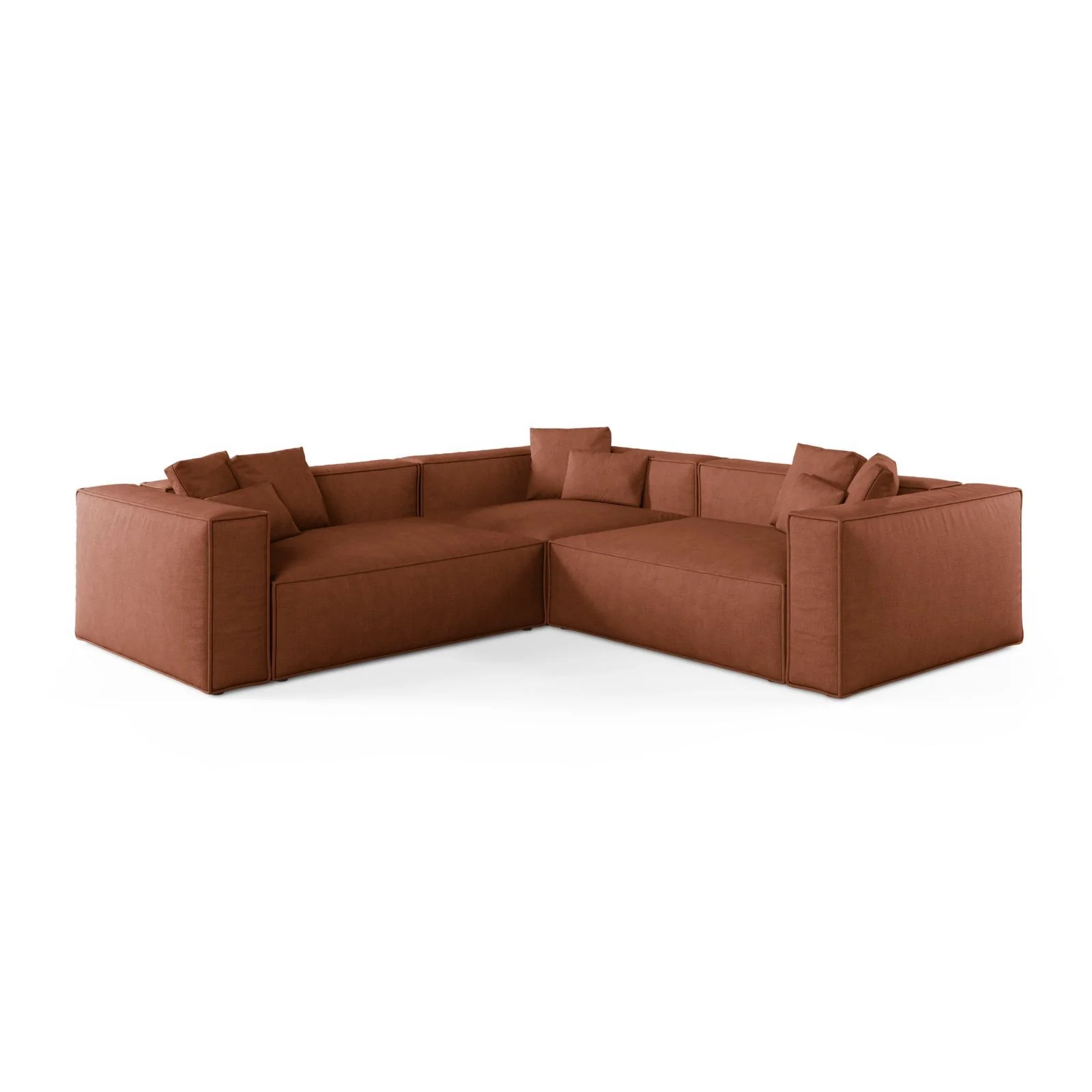Aveiro 5-Sitzer Ecksofa, symmetrisch, aus Samt, Chenille oder Strukturstoff, 268x268x86 cm - Image 69