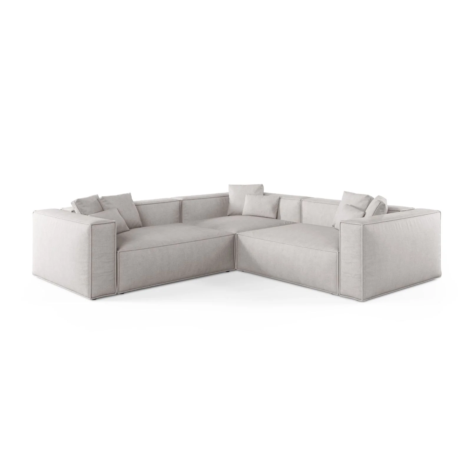 Aveiro 5-Sitzer Ecksofa, symmetrisch, aus Samt, Chenille oder Strukturstoff, 268x268x86 cm - Image 81