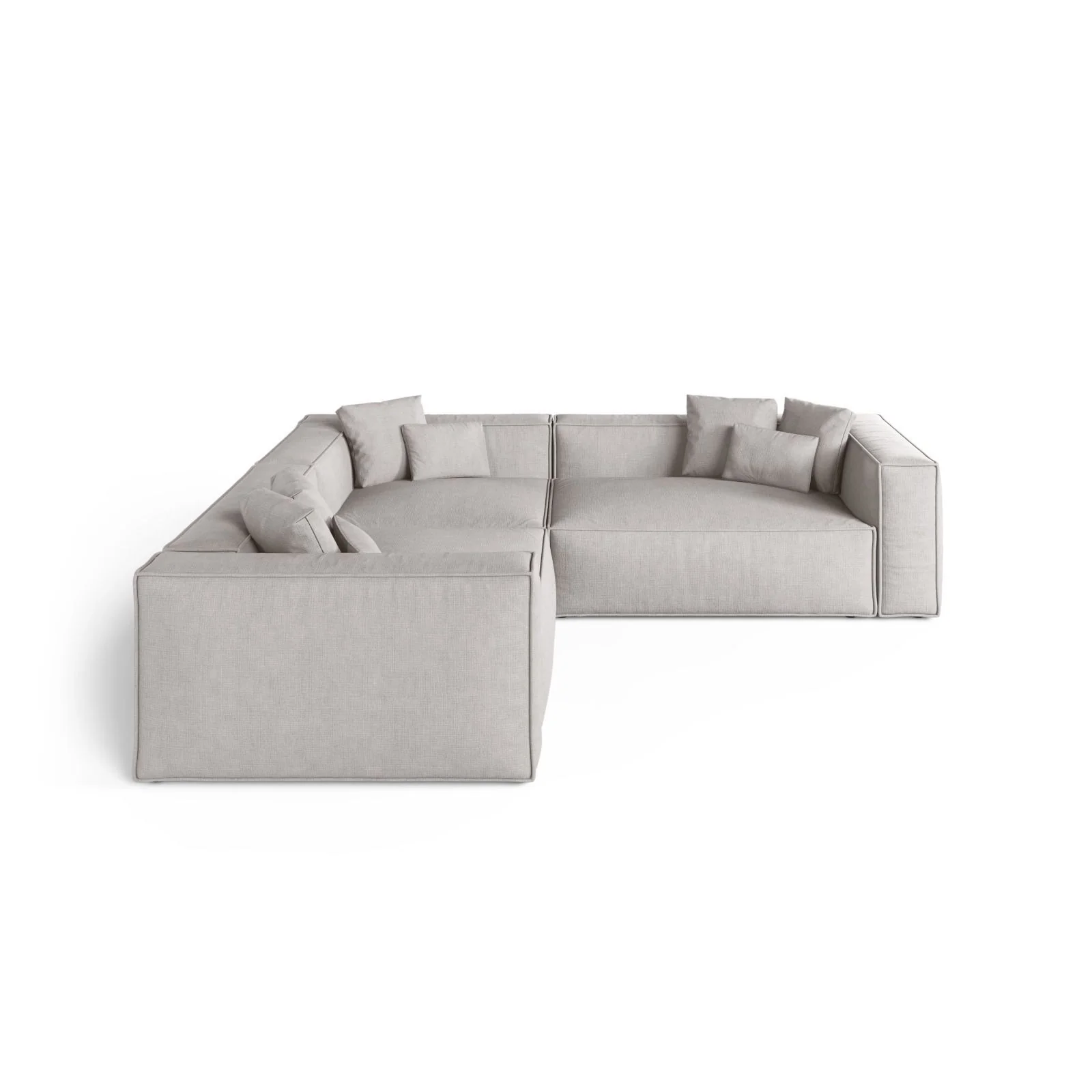 Aveiro 5-Sitzer Ecksofa, symmetrisch, aus Samt, Chenille oder Strukturstoff, 268x268x86 cm - Image 82