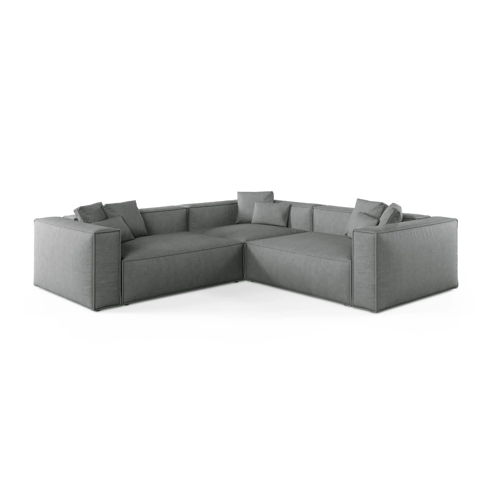 Aveiro 5-Sitzer Ecksofa, symmetrisch, aus Samt, Chenille oder Strukturstoff, 268x268x86 cm - Image 85