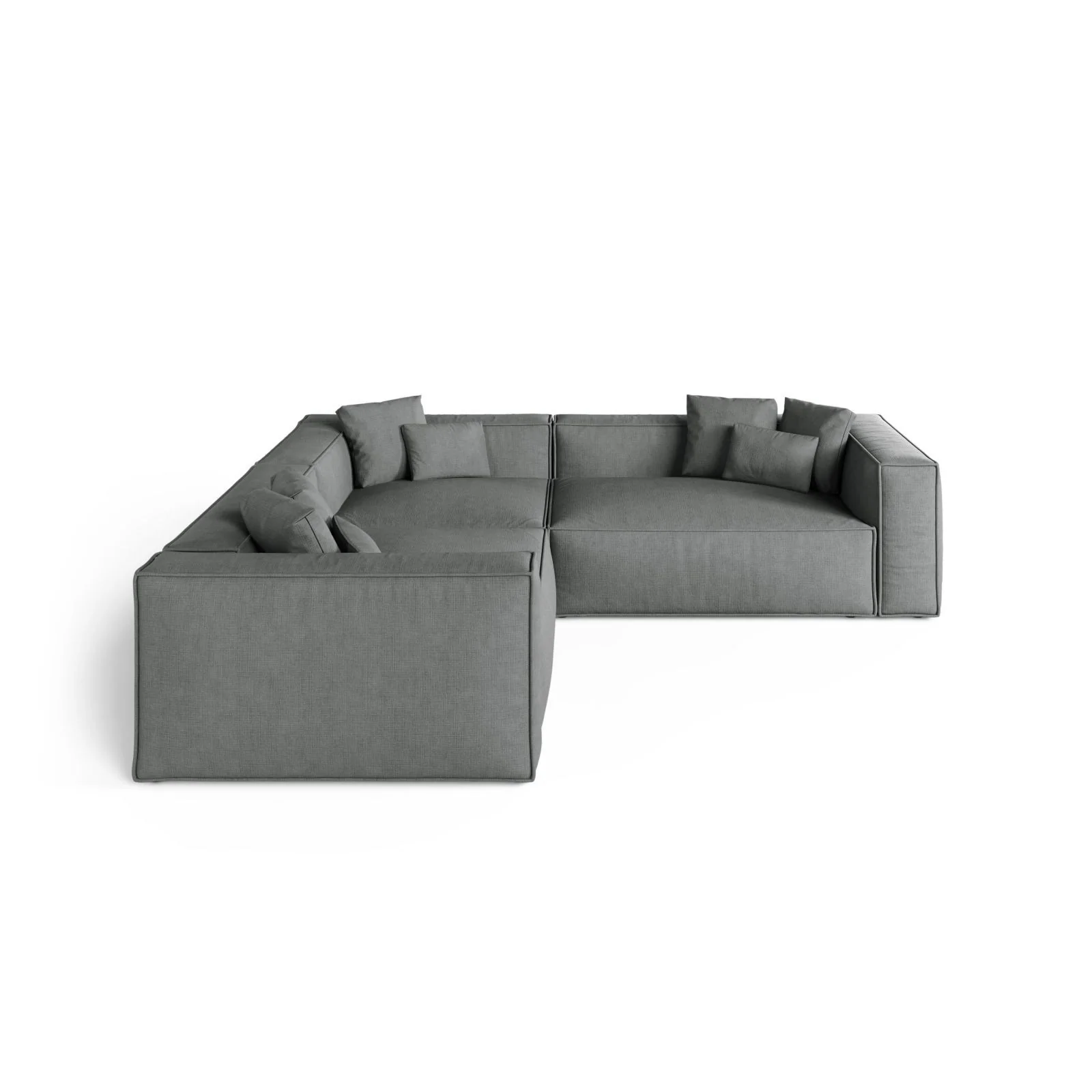 Aveiro 5-Sitzer Ecksofa, symmetrisch, aus Samt, Chenille oder Strukturstoff, 268x268x86 cm - Image 86