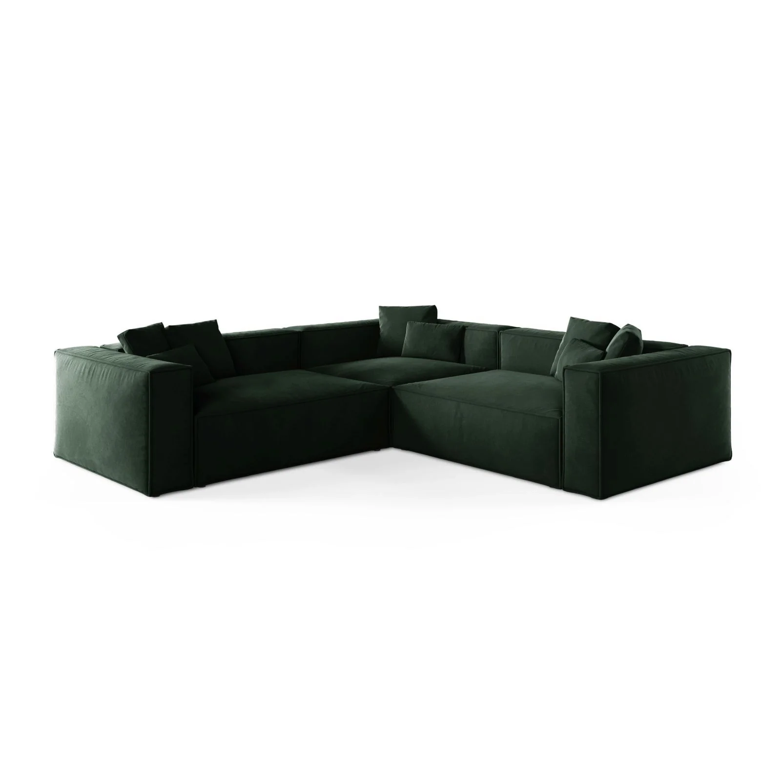 Aveiro 5-Sitzer Ecksofa, symmetrisch, aus Samt, Chenille oder Strukturstoff, 268x268x86 cm - Image 9