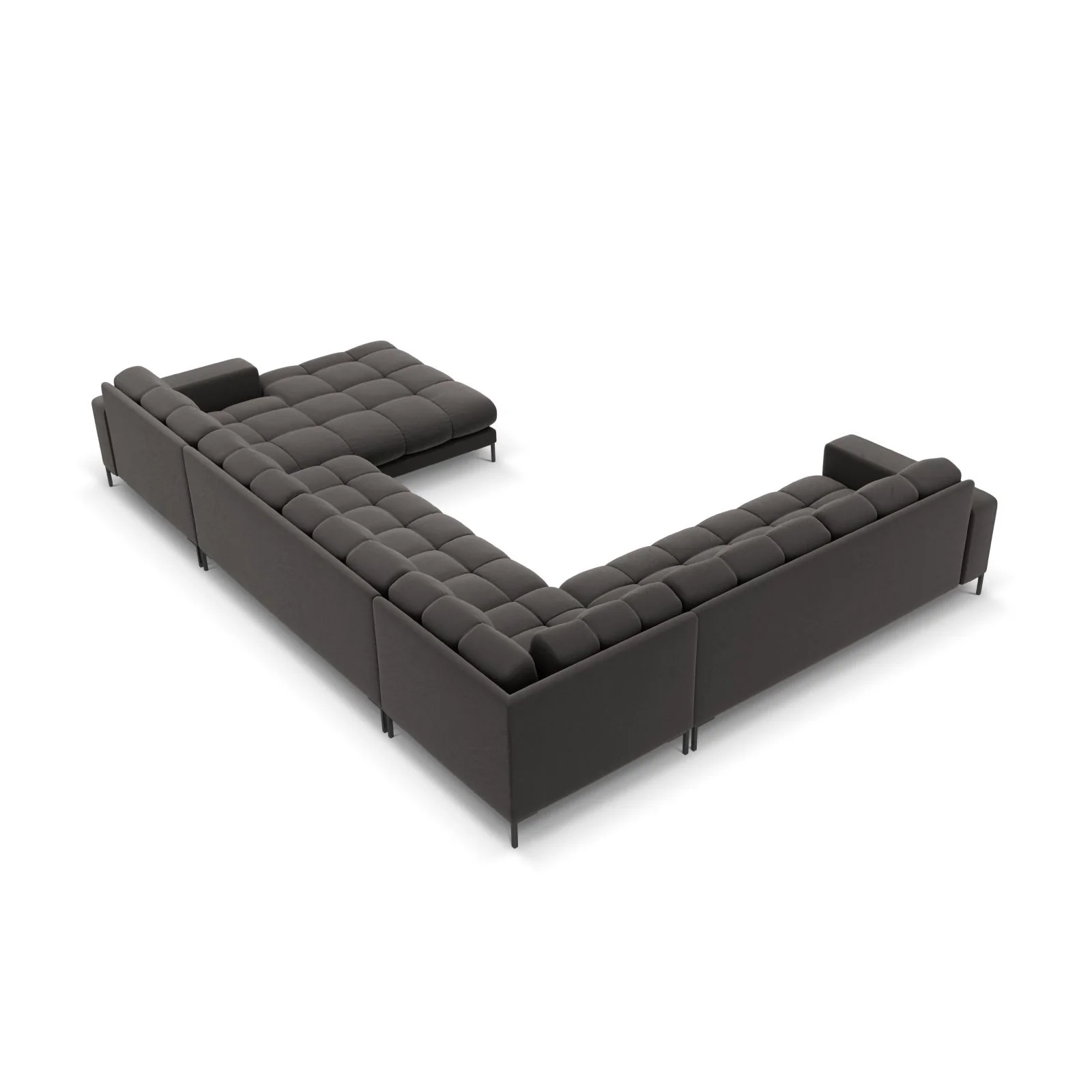 Bali 7-Sitzer Panorama Ecksofa, Linke Seite, aus Samt, 327x256x75 cm - Image 100