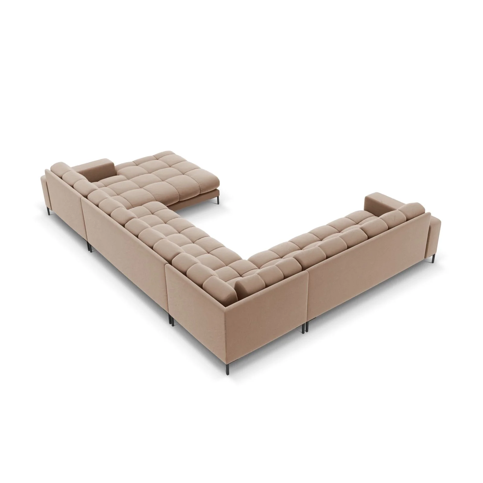 Bali 7-Sitzer Panorama Ecksofa, Linke Seite, aus Samt, 327x256x75 cm - Image 112