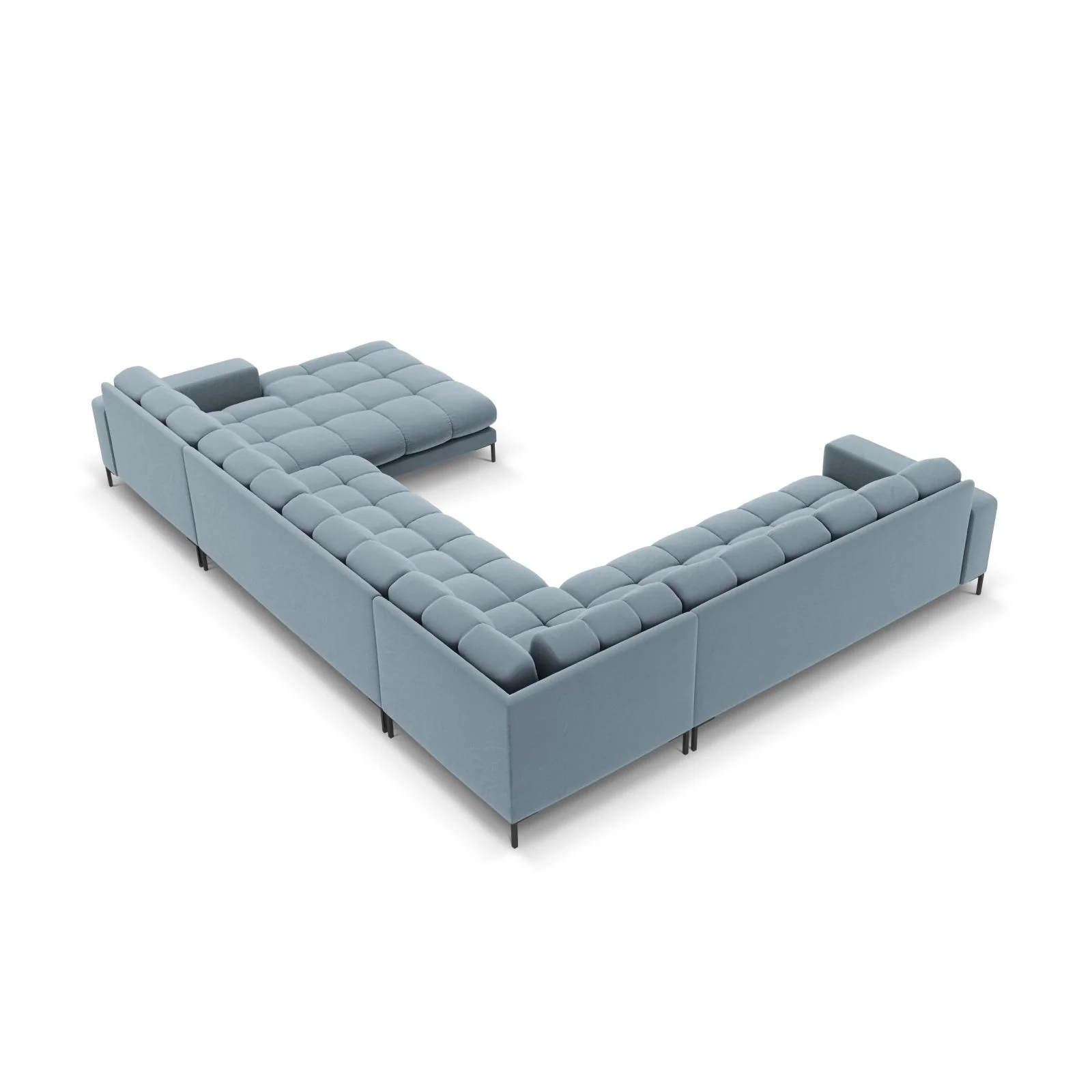 Bali 7-Sitzer Panorama Ecksofa, Linke Seite, aus Samt, 327x256x75 cm - Image 142