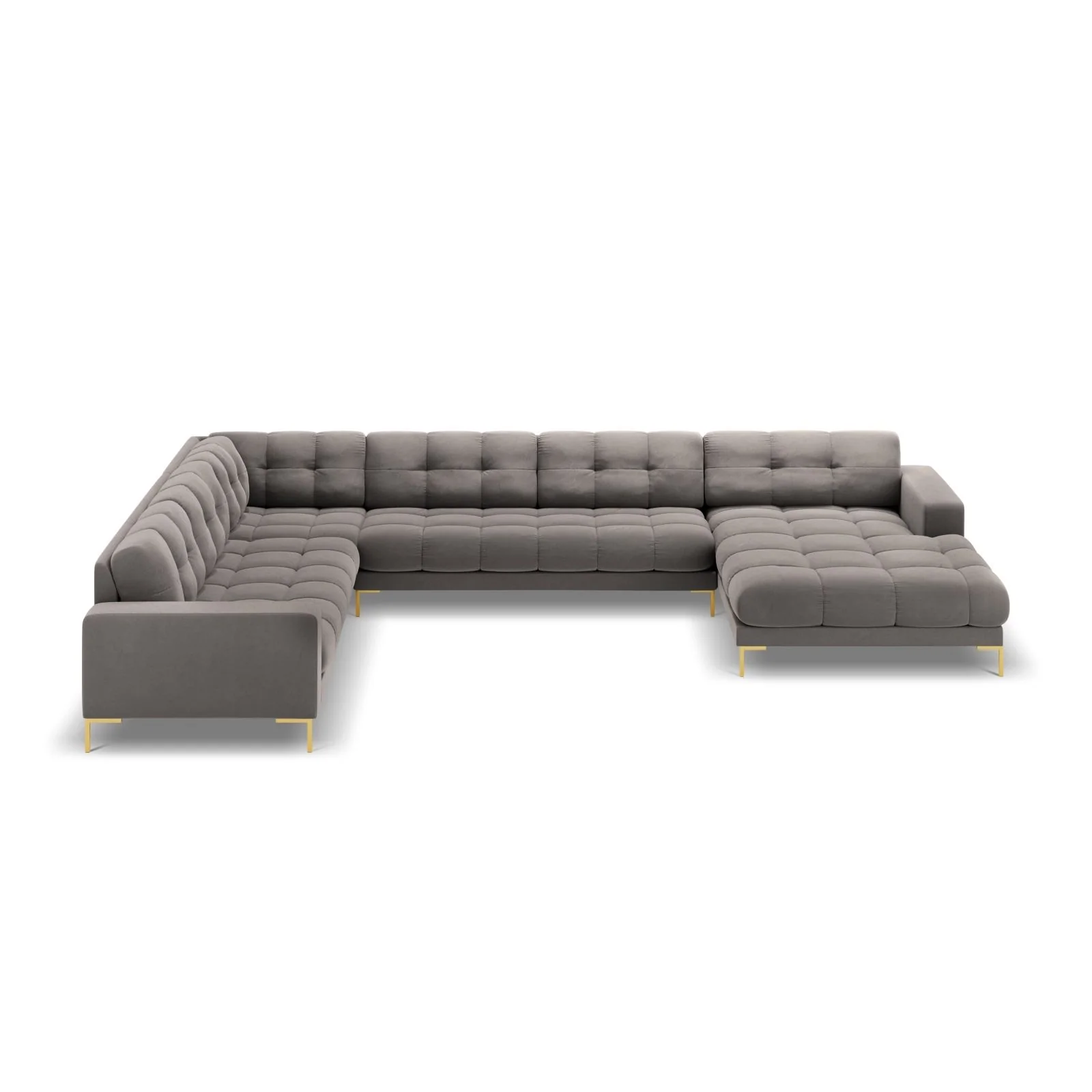 Bali 7-Sitzer Panorama Ecksofa, Linke Seite, aus Samt, 327x256x75 cm - Image 15