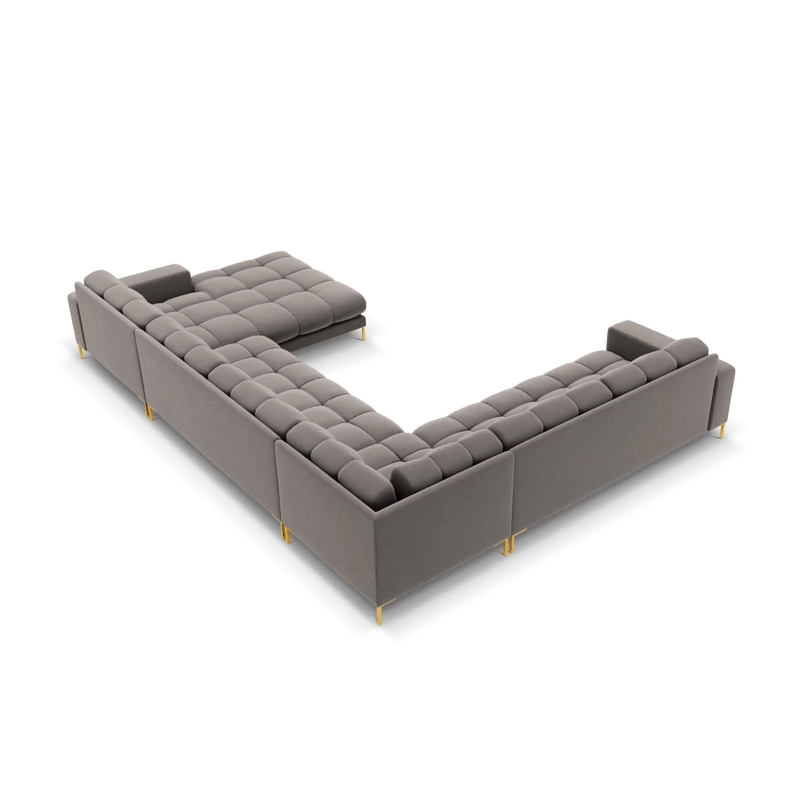 Bali 7-Sitzer Panorama Ecksofa, Linke Seite, aus Samt, 327x256x75 cm - Image 16