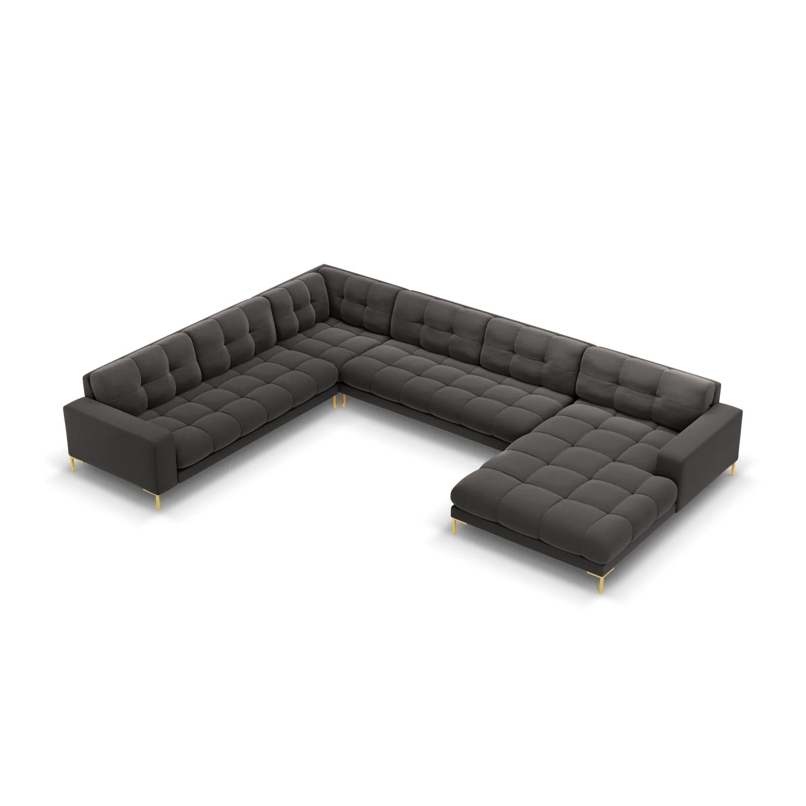 Bali 7-Sitzer Panorama Ecksofa, Linke Seite, aus Samt, 327x256x75 cm - Image 19