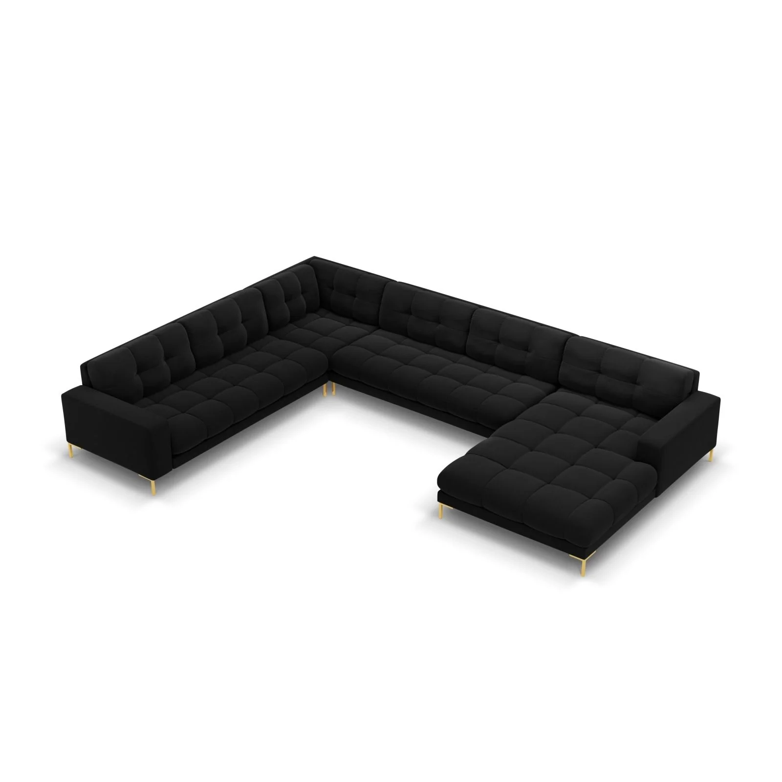 Bali 7-Sitzer Panorama Ecksofa, Linke Seite, aus Samt, 327x256x75 cm - Image 25
