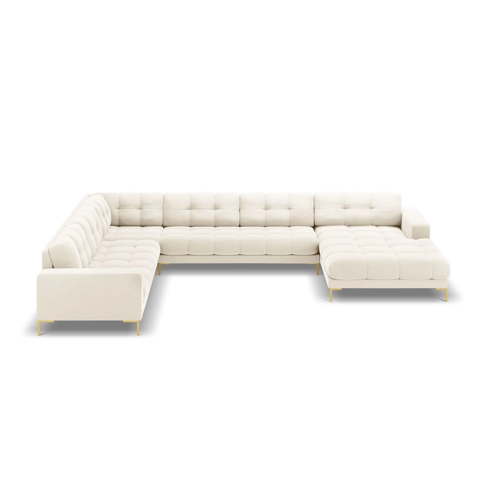 Bali 7-Sitzer Panorama Ecksofa, Linke Seite, aus Samt, 327x256x75 cm - Image 3