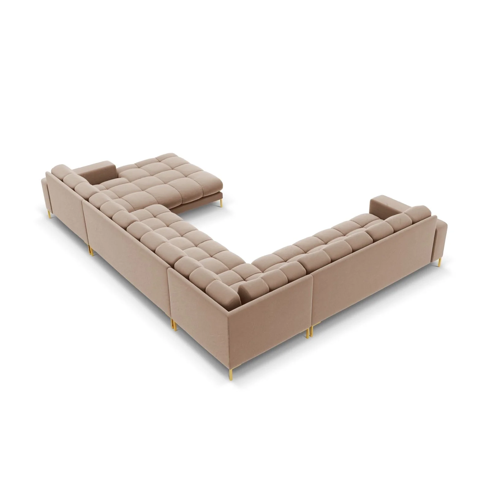 Bali 7-Sitzer Panorama Ecksofa, Linke Seite, aus Samt, 327x256x75 cm - Image 34