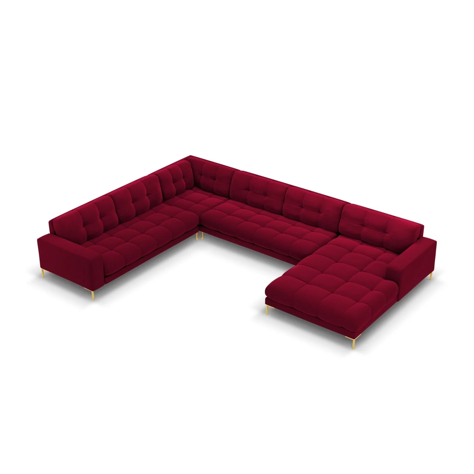 Bali 7-Sitzer Panorama Ecksofa, Linke Seite, aus Samt, 327x256x75 cm - Image 37