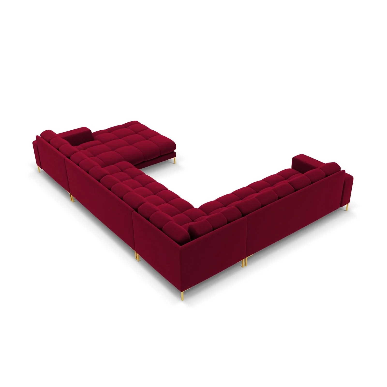 Bali 7-Sitzer Panorama Ecksofa, Linke Seite, aus Samt, 327x256x75 cm - Image 40