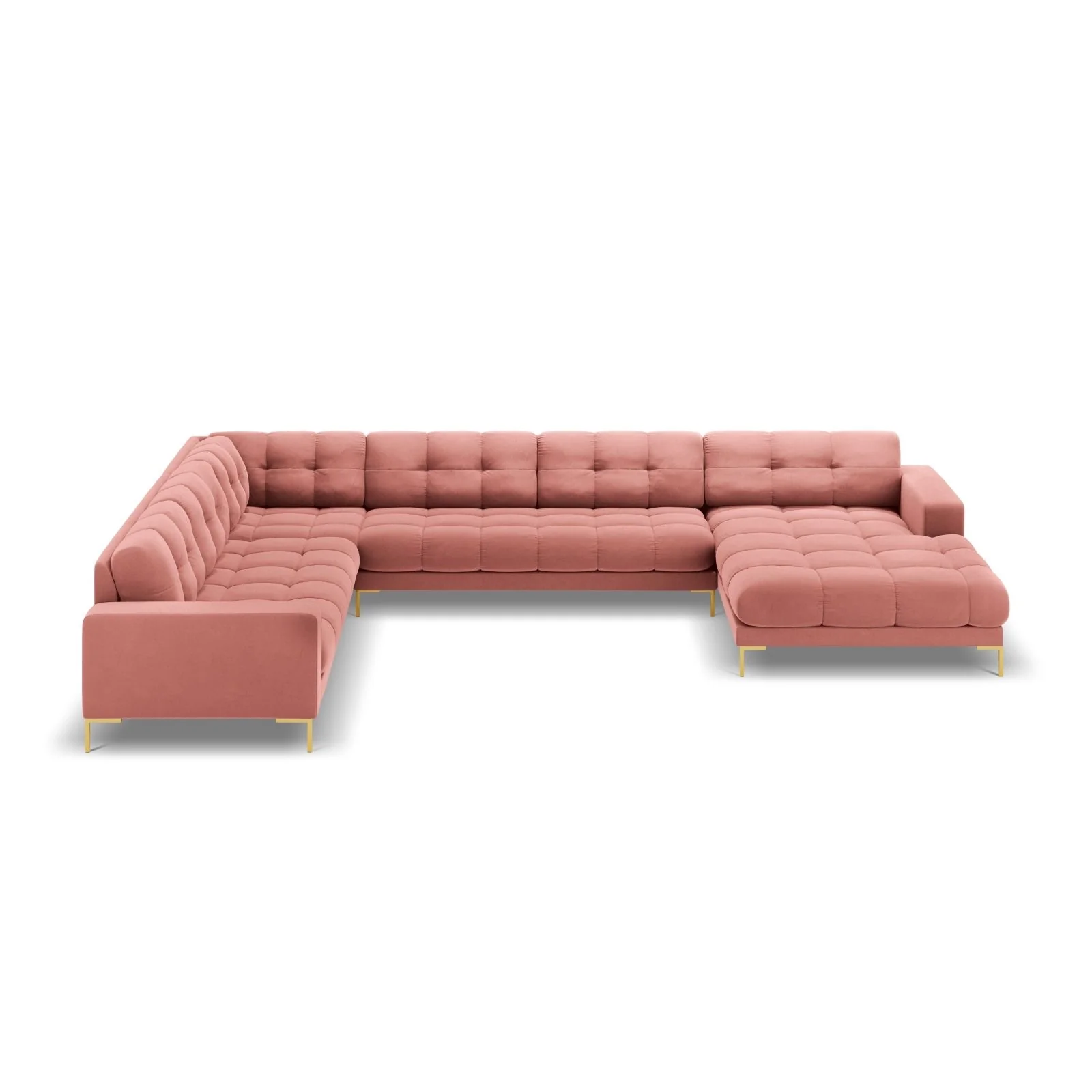 Bali 7-Sitzer Panorama Ecksofa, Linke Seite, aus Samt, 327x256x75 cm - Image 45