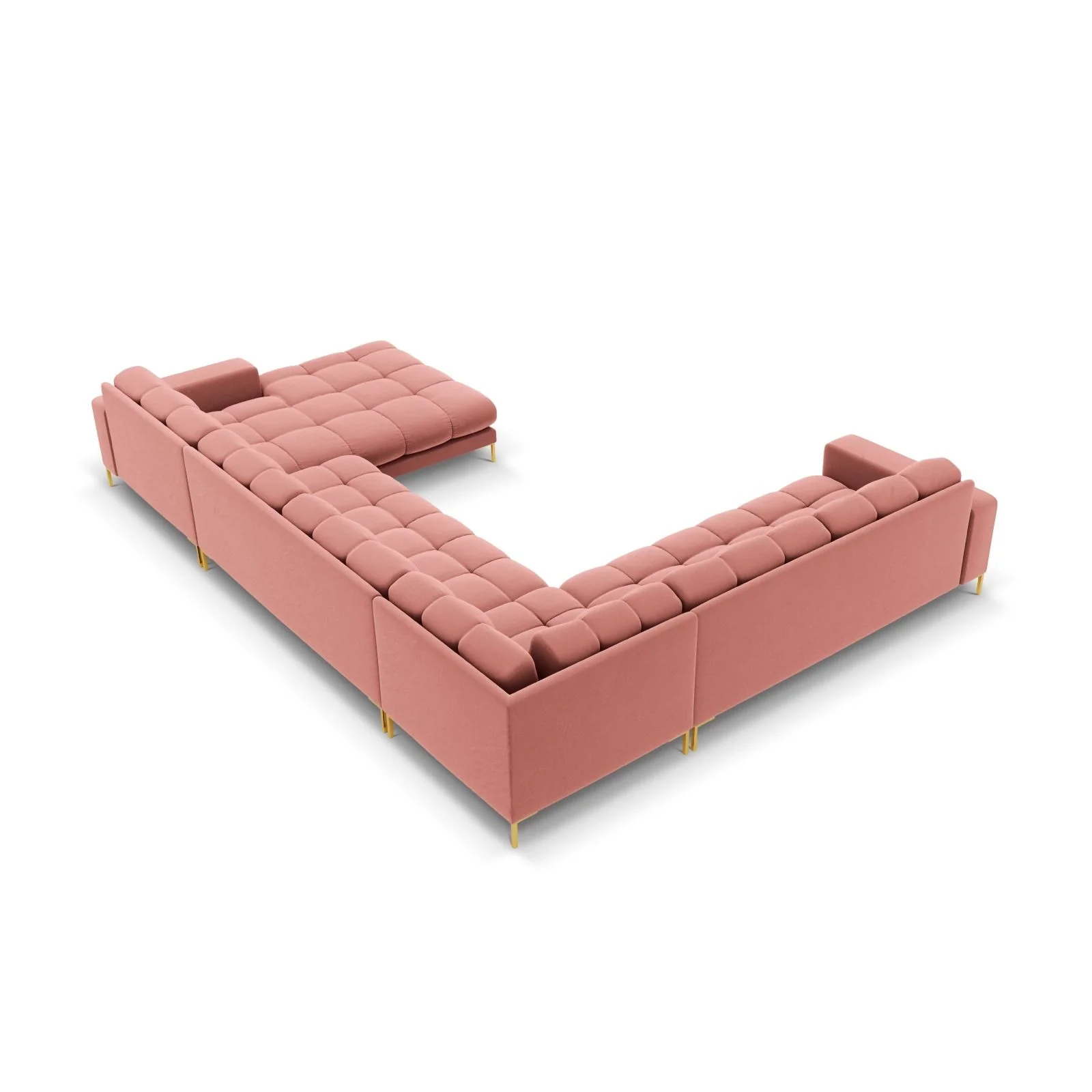 Bali 7-Sitzer Panorama Ecksofa, Linke Seite, aus Samt, 327x256x75 cm - Image 46