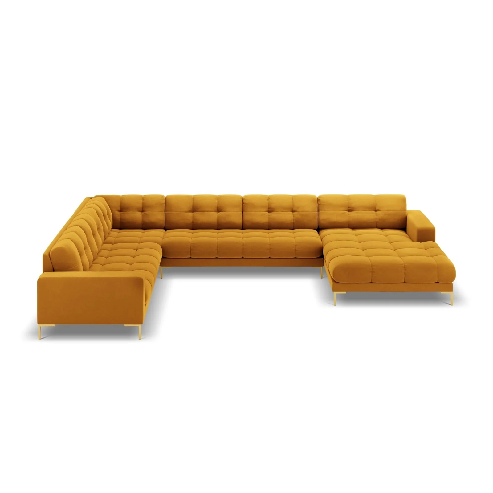 Bali 7-Sitzer Panorama Ecksofa, Linke Seite, aus Samt, 327x256x75 cm - Image 51