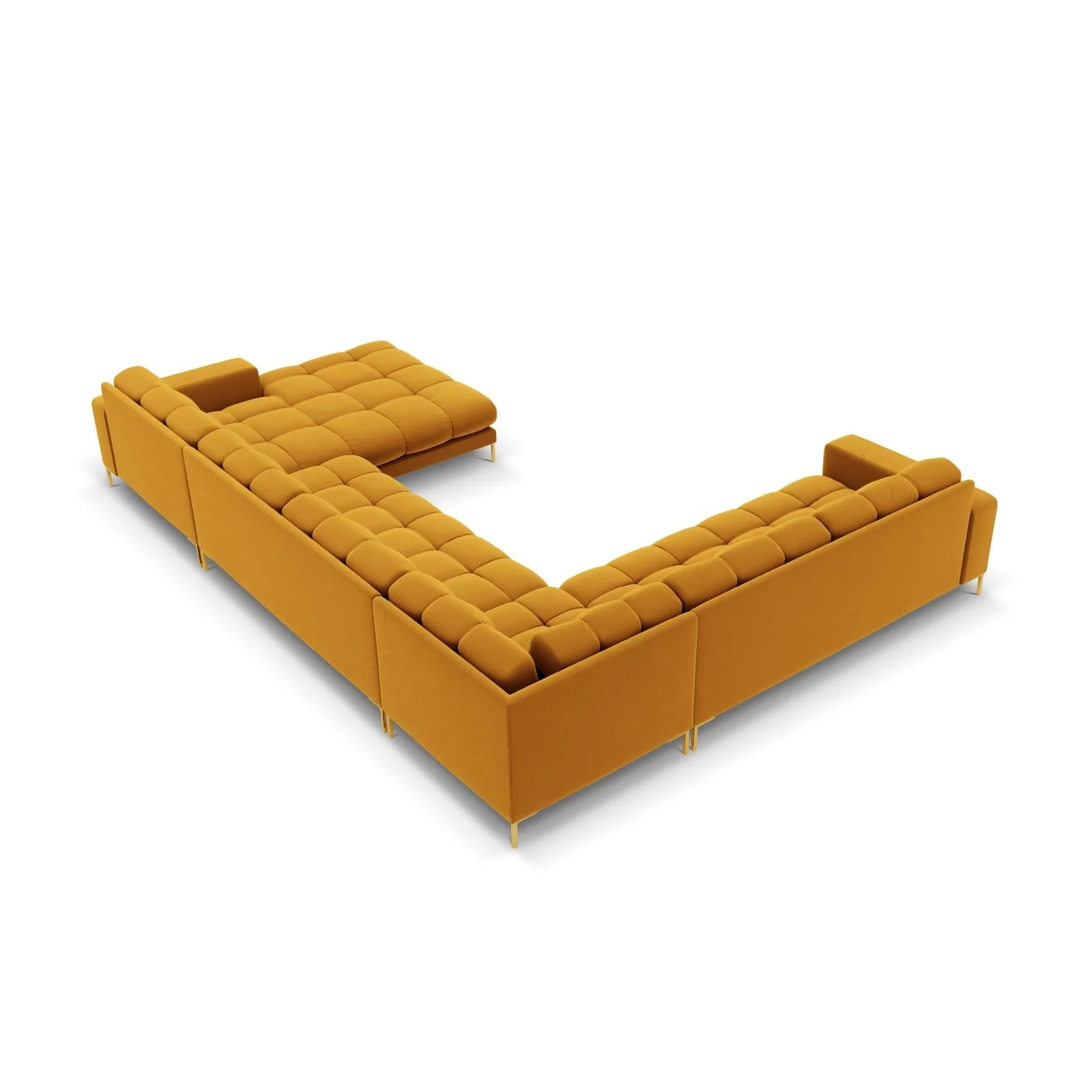 Bali 7-Sitzer Panorama Ecksofa, Linke Seite, aus Samt, 327x256x75 cm - Image 52
